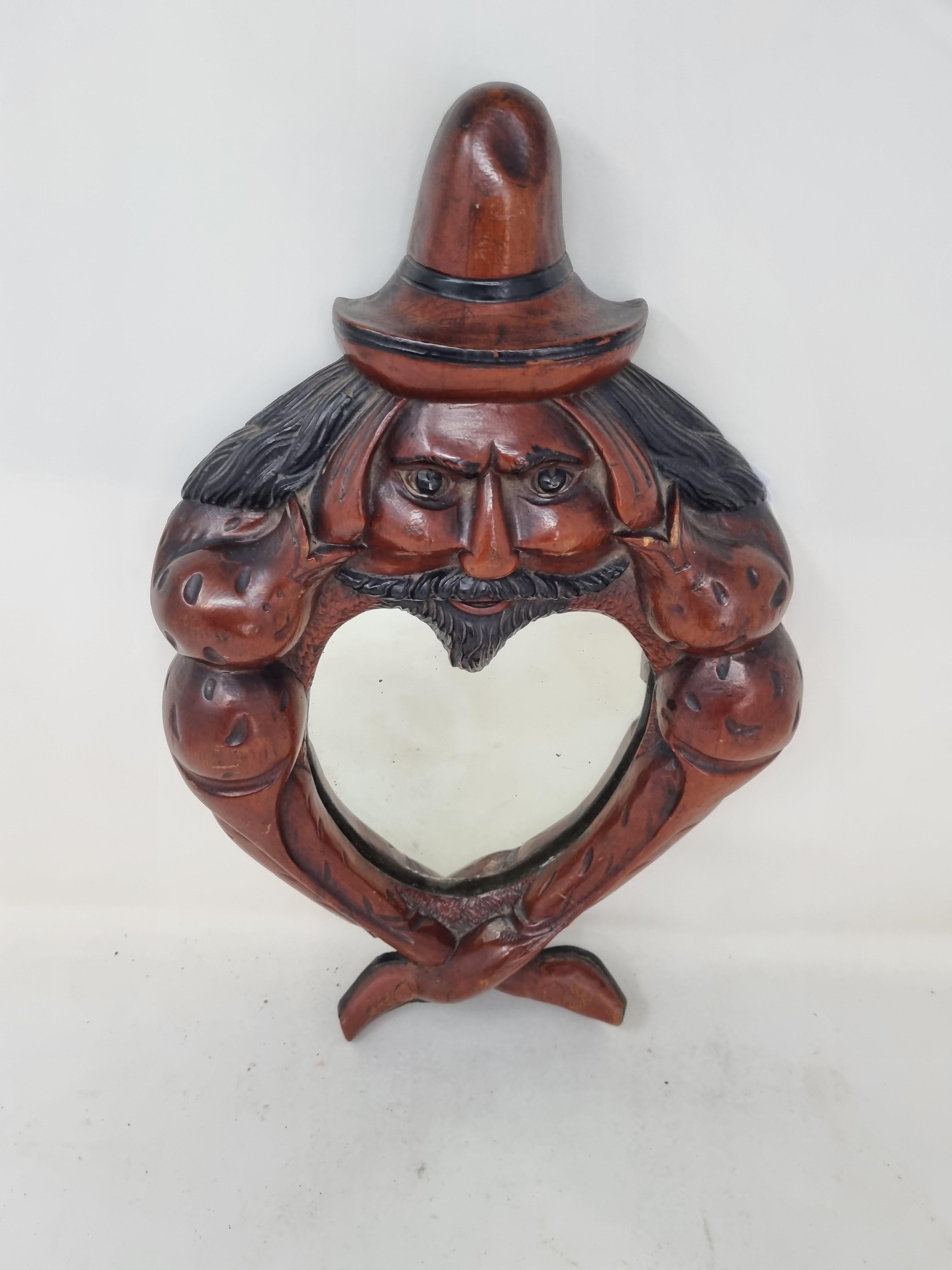 19th Century Irish Picture Frame with Heart Shaped Mirror For Sale