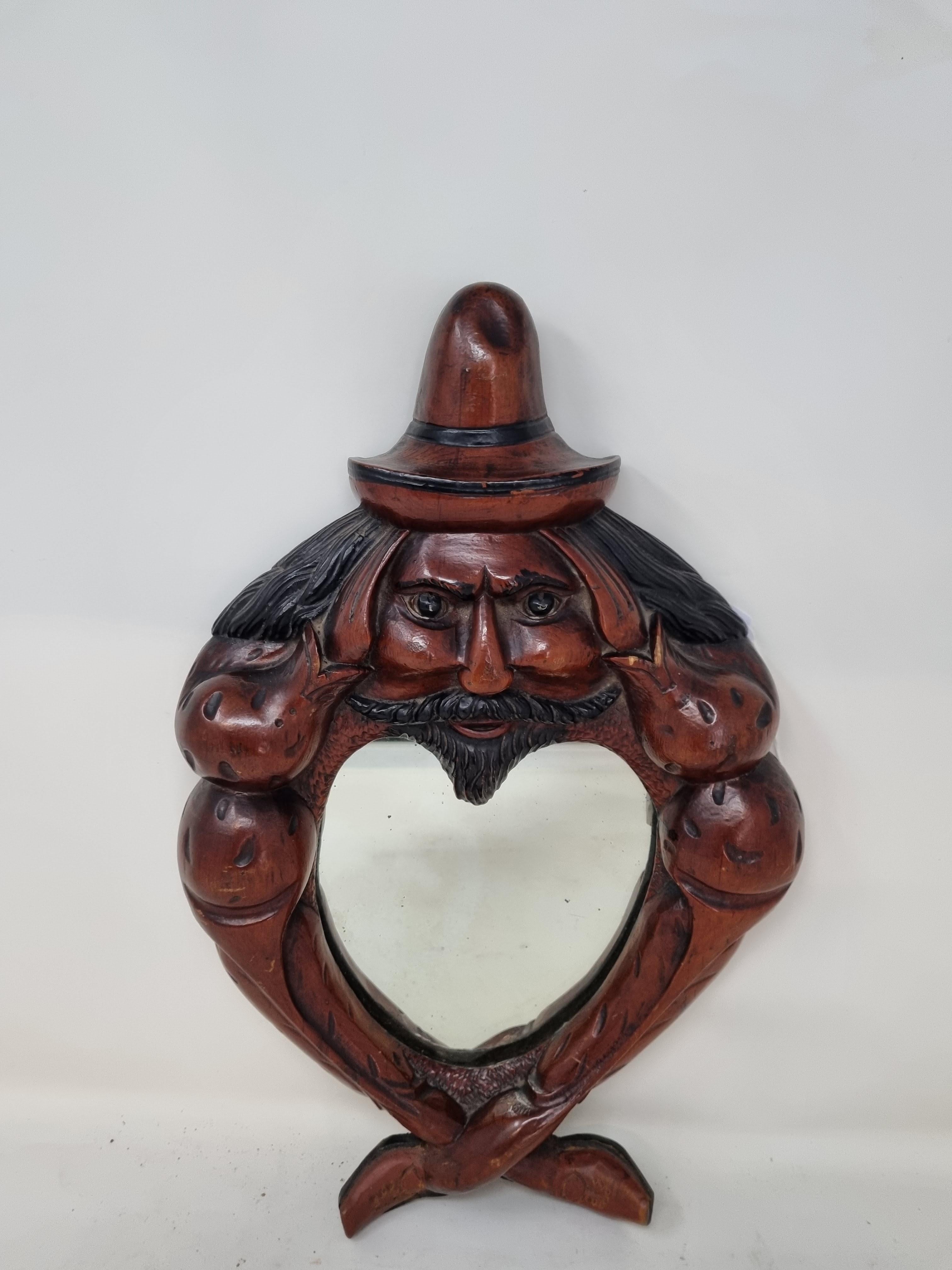 Wood Irish Picture Frame with Heart Shaped Mirror For Sale