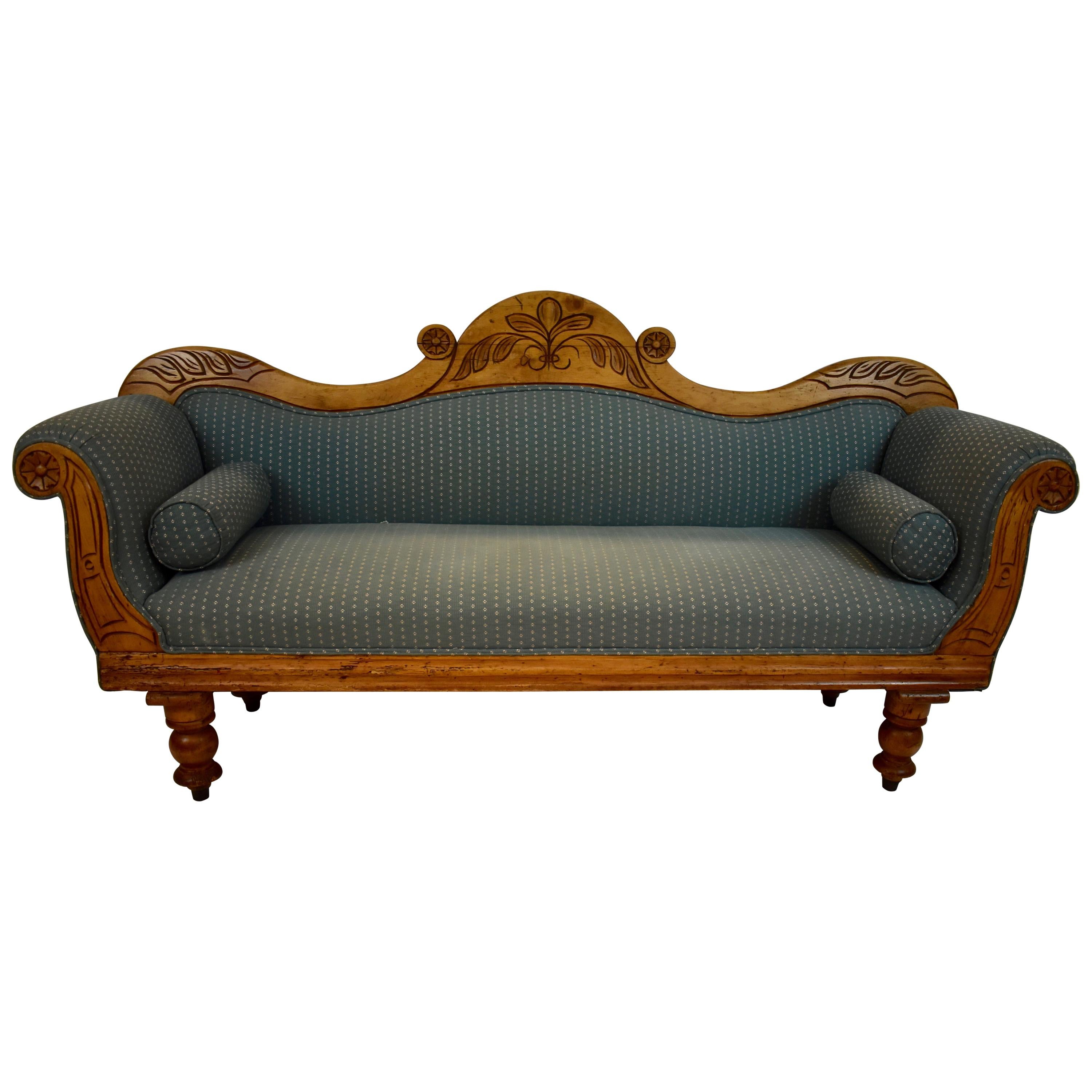 Irish Pine Camelback Settee