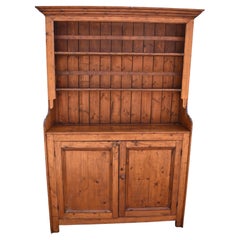 Antique Irish Pine One Piece Open Rack Dresser