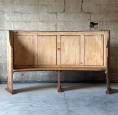 Traditional Pine Settle Bench, Country Style, Circa 1910, 89" Wide