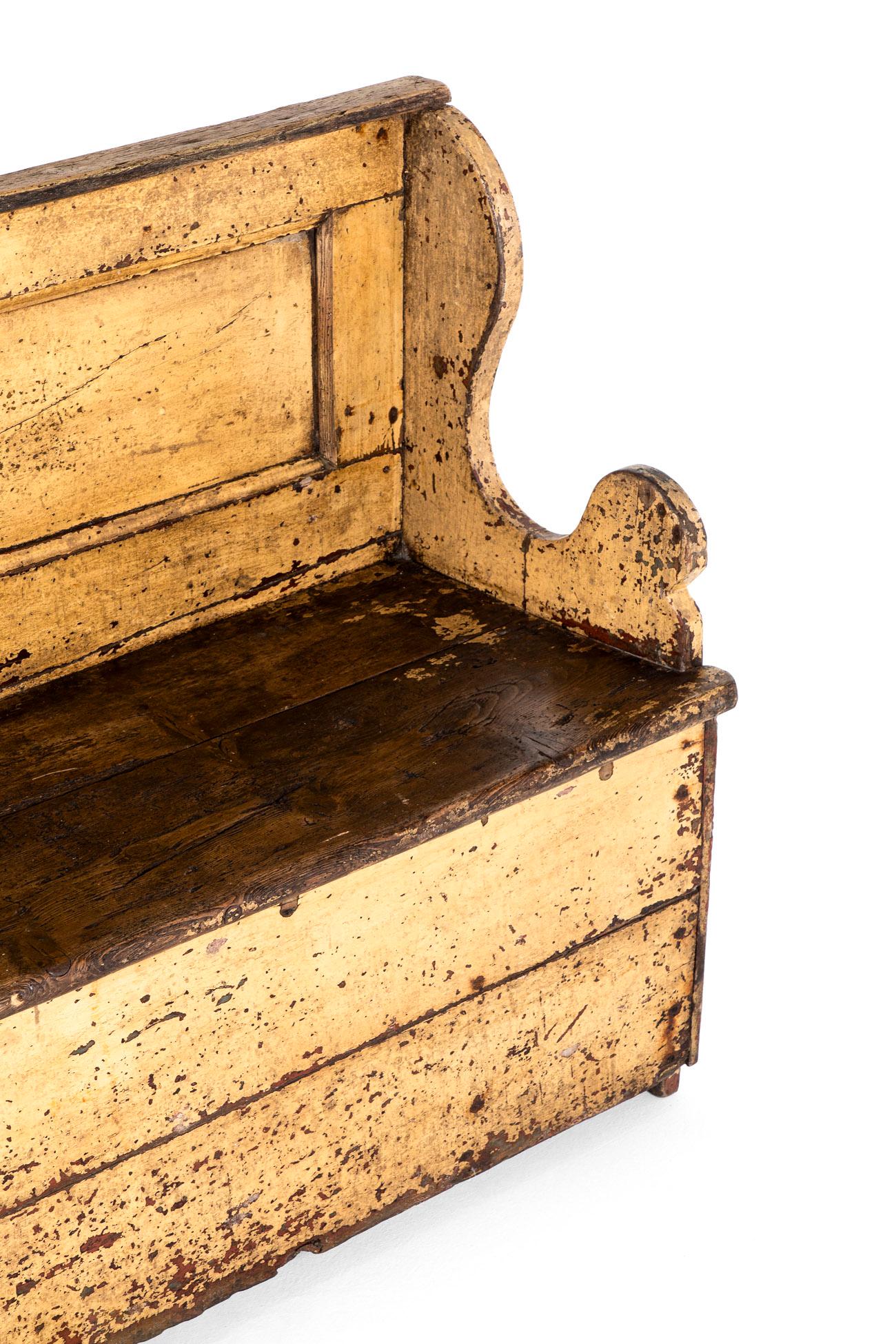 Irish Primitive Pine Settle or Bench For Sale 3