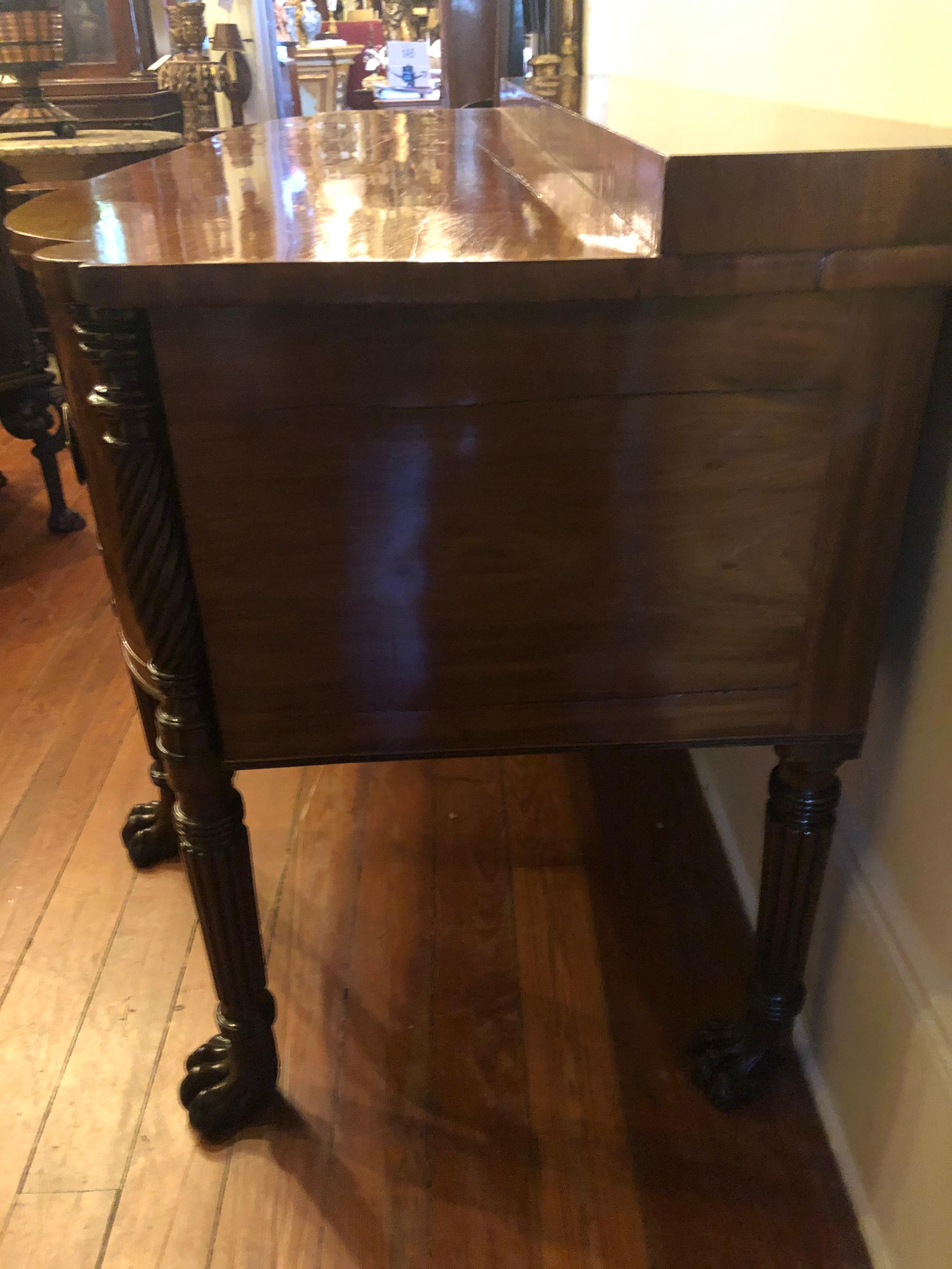 19th Century Irish Regency Flame Mahogany Sideboard