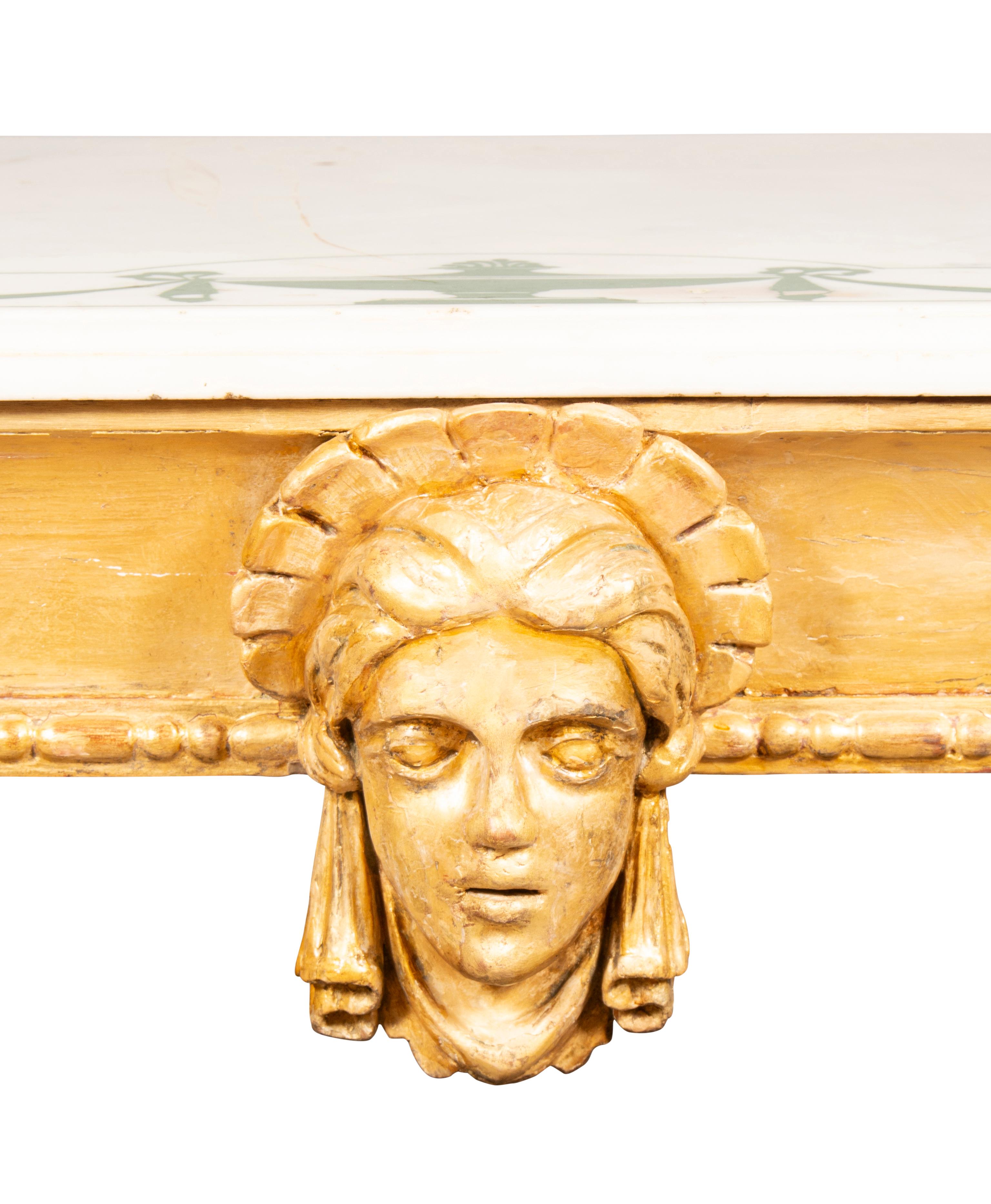 Irischer Regency-Konsolentisch aus vergoldetem Holz und lackiertem Kunstholz im Angebot 8