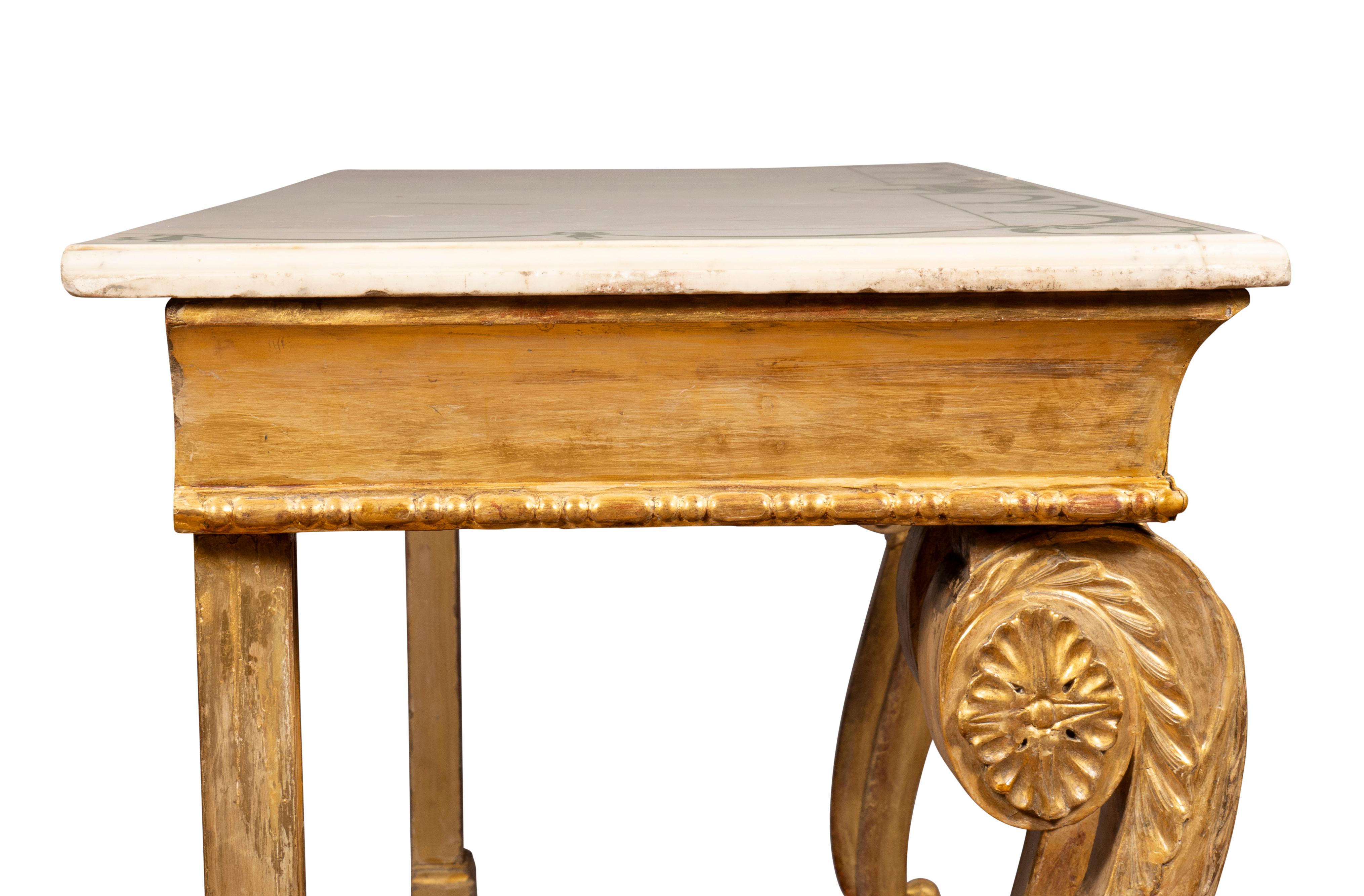 Irischer Regency-Konsolentisch aus vergoldetem Holz und lackiertem Kunstholz im Angebot 15