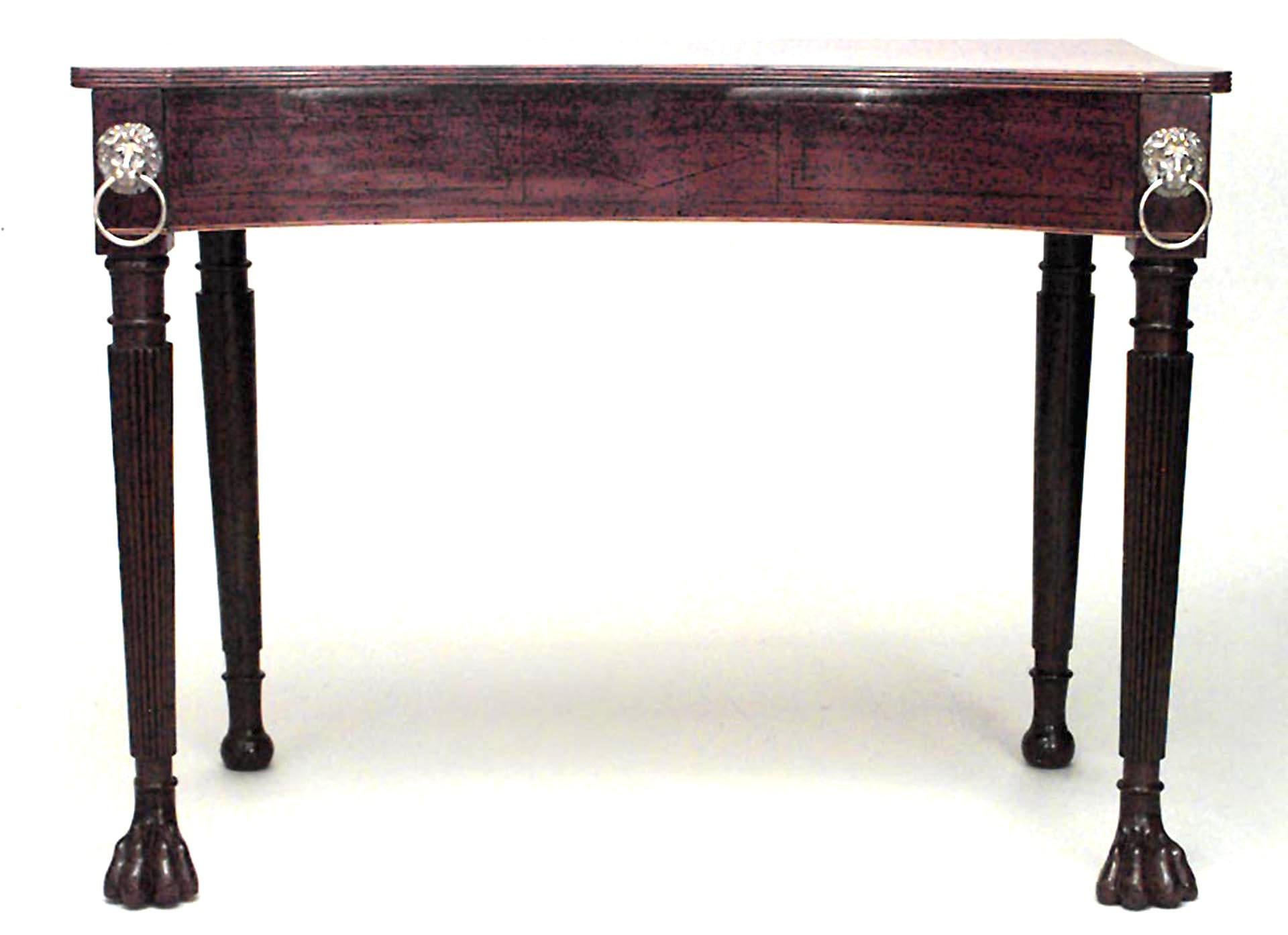 Irish English Regency Mahogany Console Table For Sale