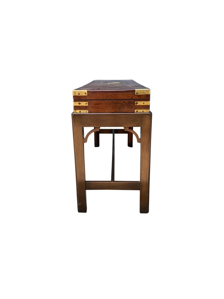 Irish Regency Mahogany and Brass Mounted Gun Case Coffee Table at