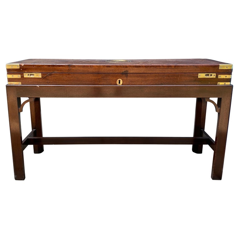 Irish Regency Mahogany and Brass Mounted Gun Case Coffee Table at
