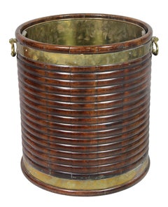 Irish Regency Mahogany And Brass Peat Bucket
