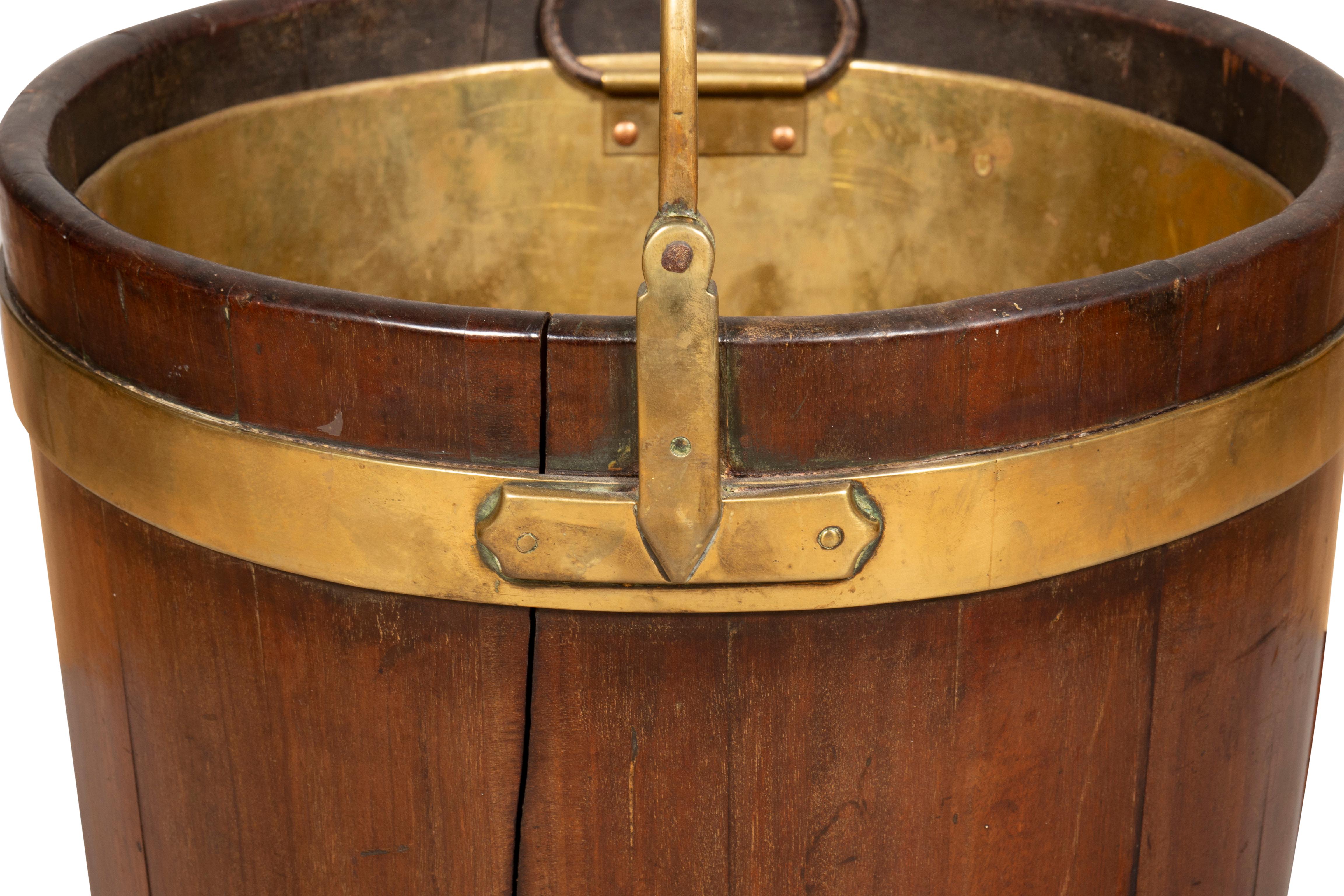 Irish Regency Mahogany And Brass Peat Bucket 1