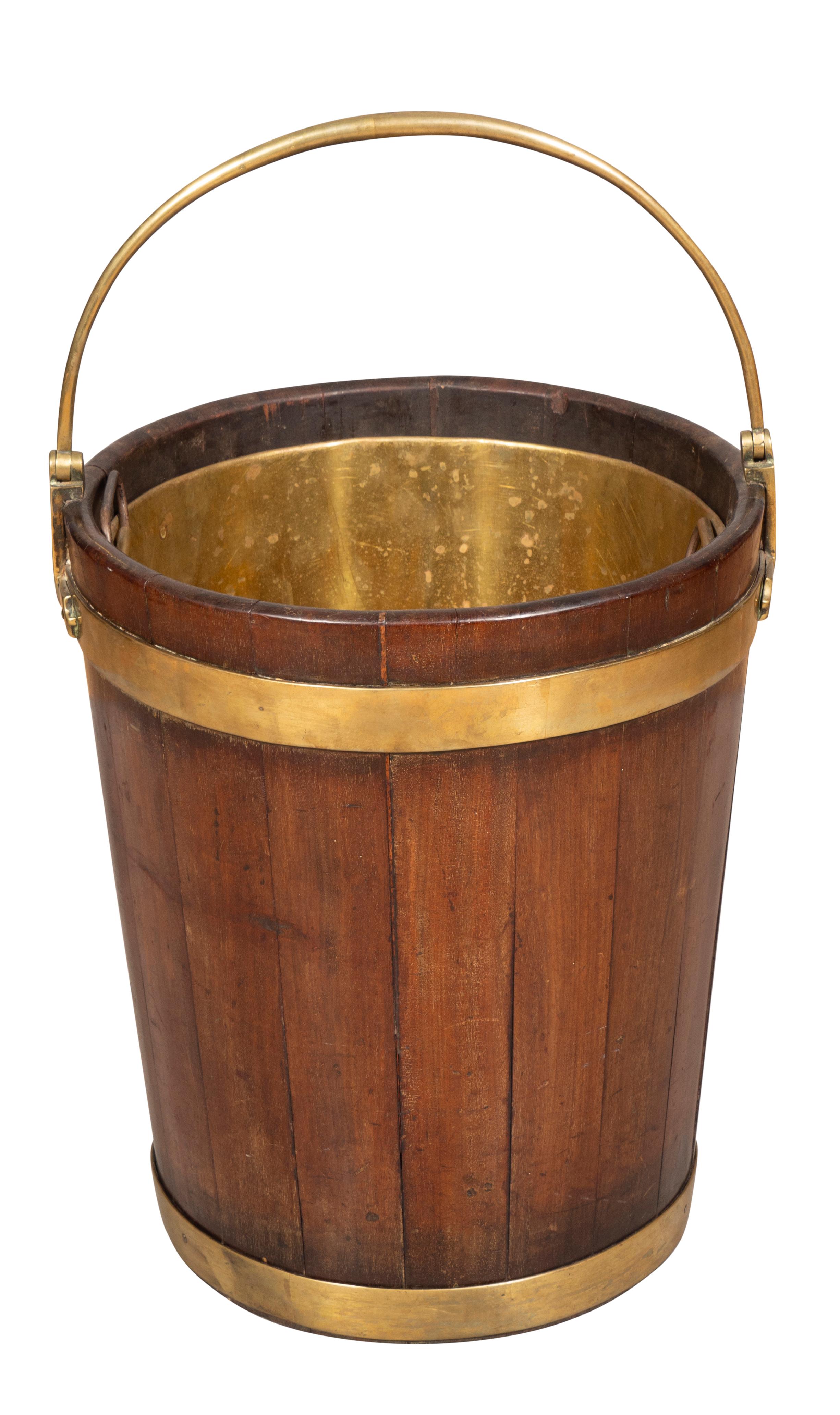 Irish Regency Mahogany And Brass Peat Bucket 2