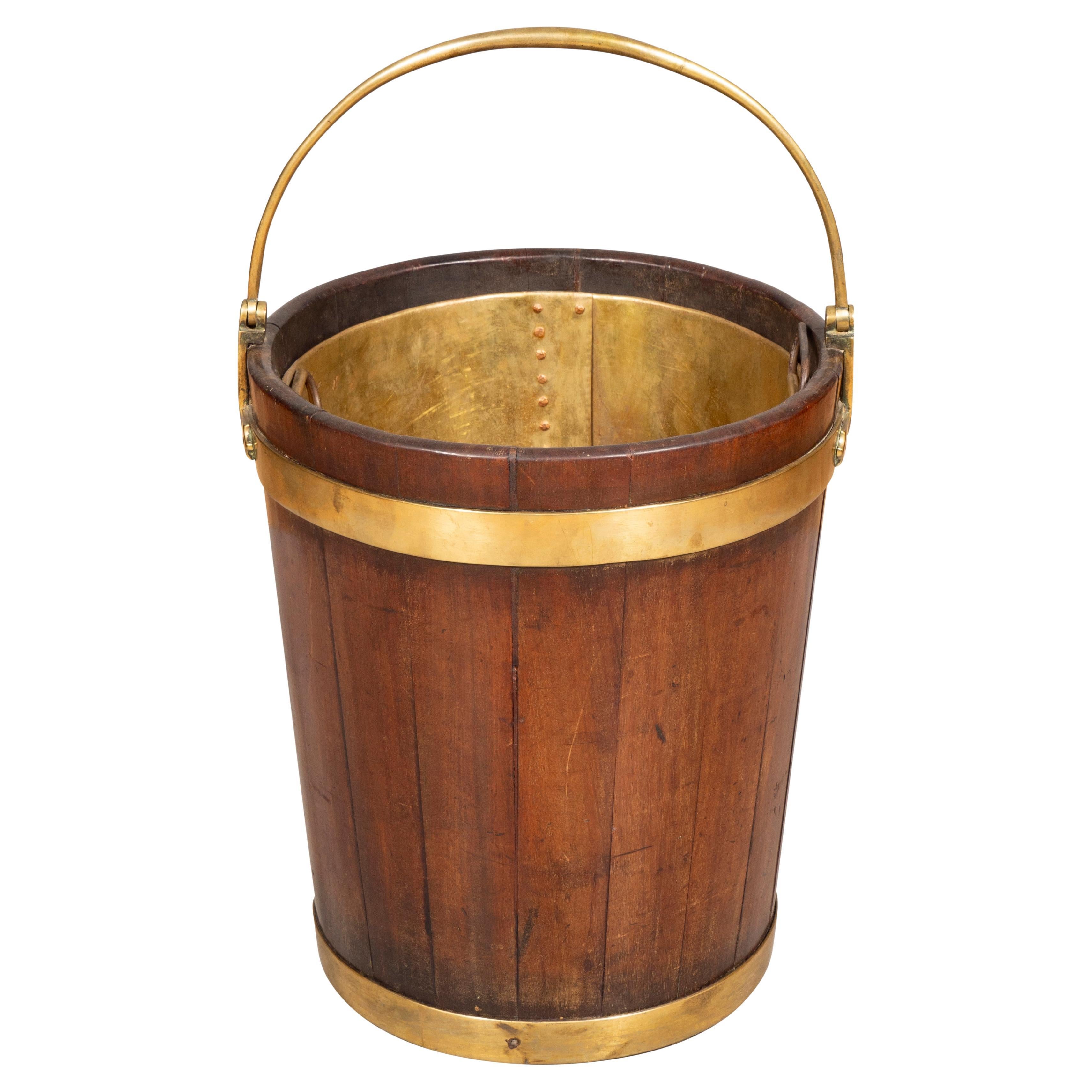 Irish Regency Mahogany And Brass Peat Bucket