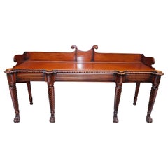 Irish Regency Mahogany Barley Twist Three Drawer Sideboard with Paw Feet, C 1780