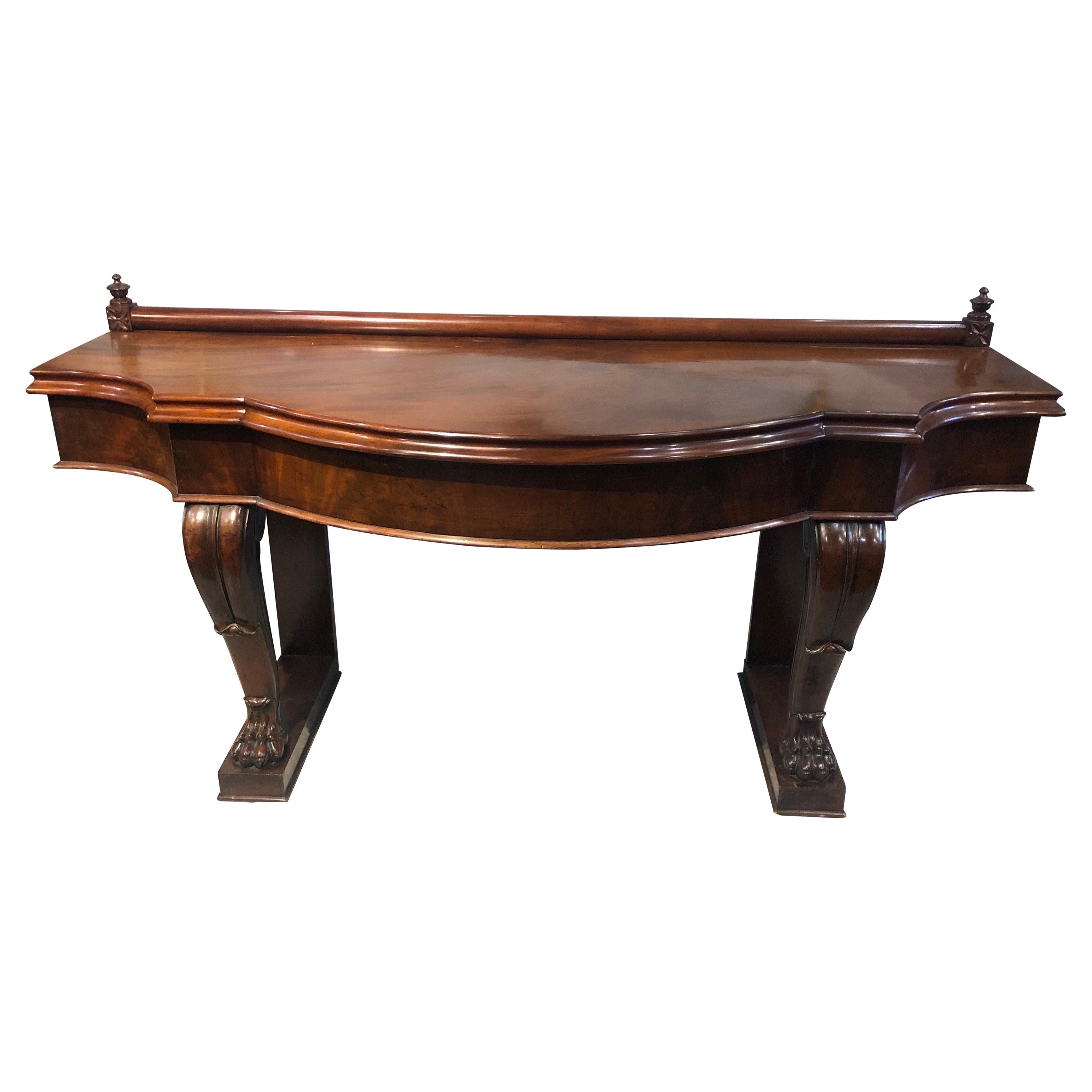 Irish Regency Mahogany Console Table For Sale