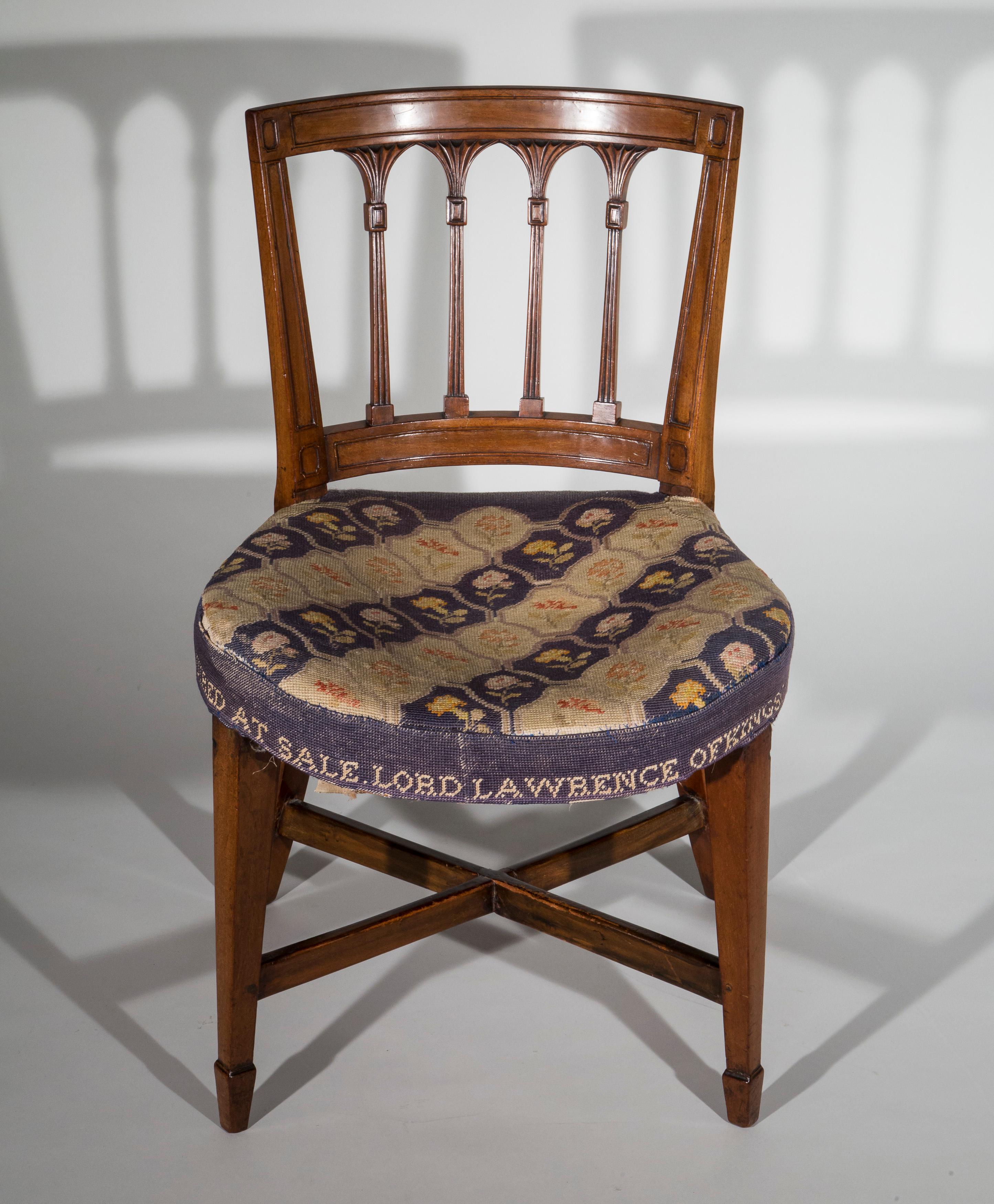 An unusual late 18th-early 19th century George III, early Regency period tub chair.

Possibly Irish, circa 1790-1800.

Why we like it

The combination of this chair's unusual design, partly following the ancient Greek 'Klismos' pattern, and its
