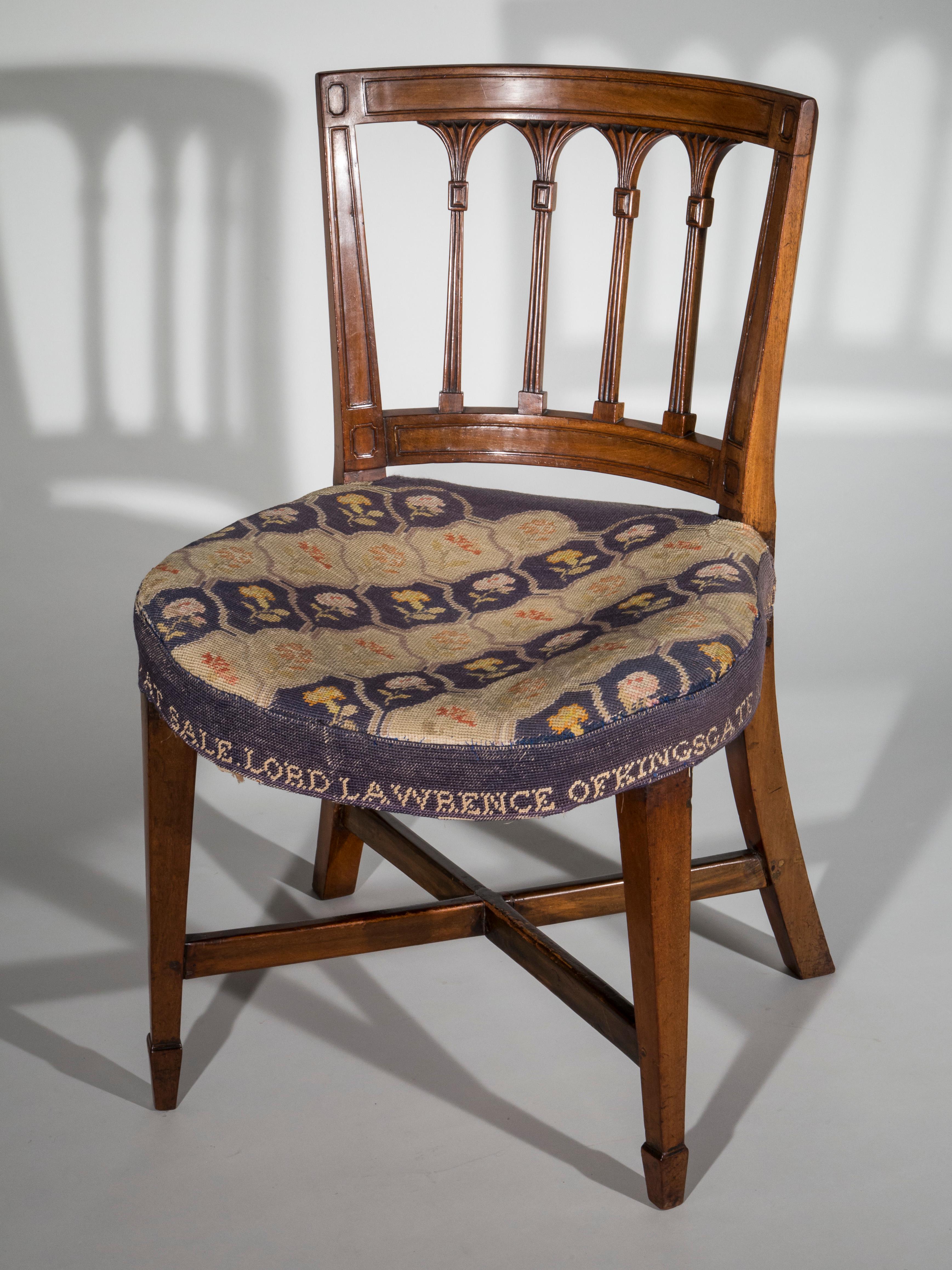 Antique Georgian Regency Needlework Tub Chair In Good Condition In London, GB