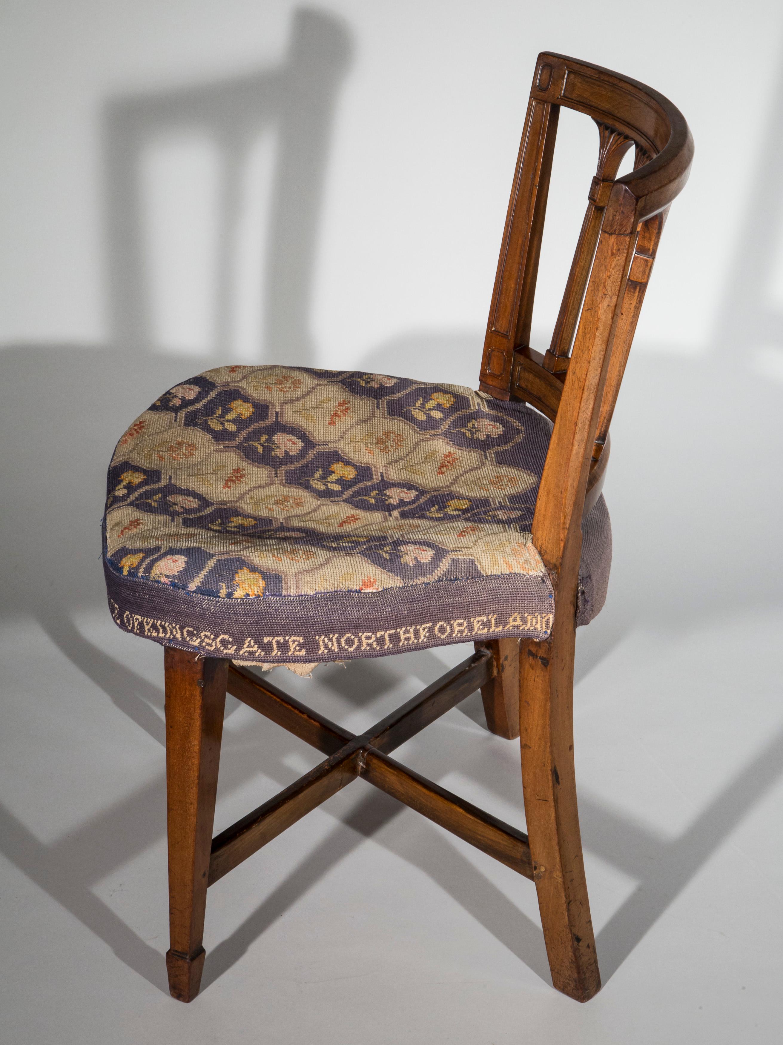 18th Century Antique Georgian Regency Needlework Tub Chair