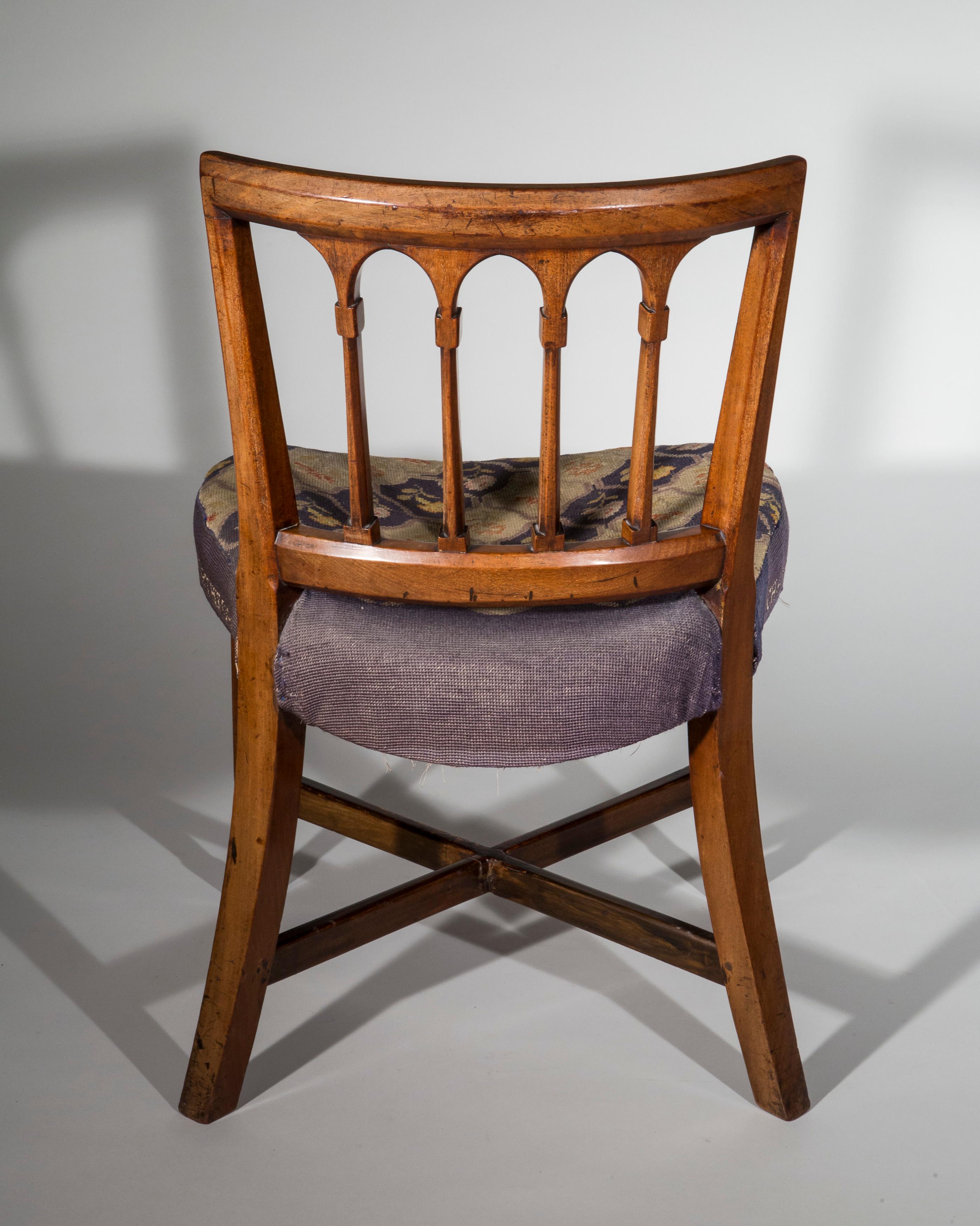 Antique Georgian Regency Needlework Tub Chair 1