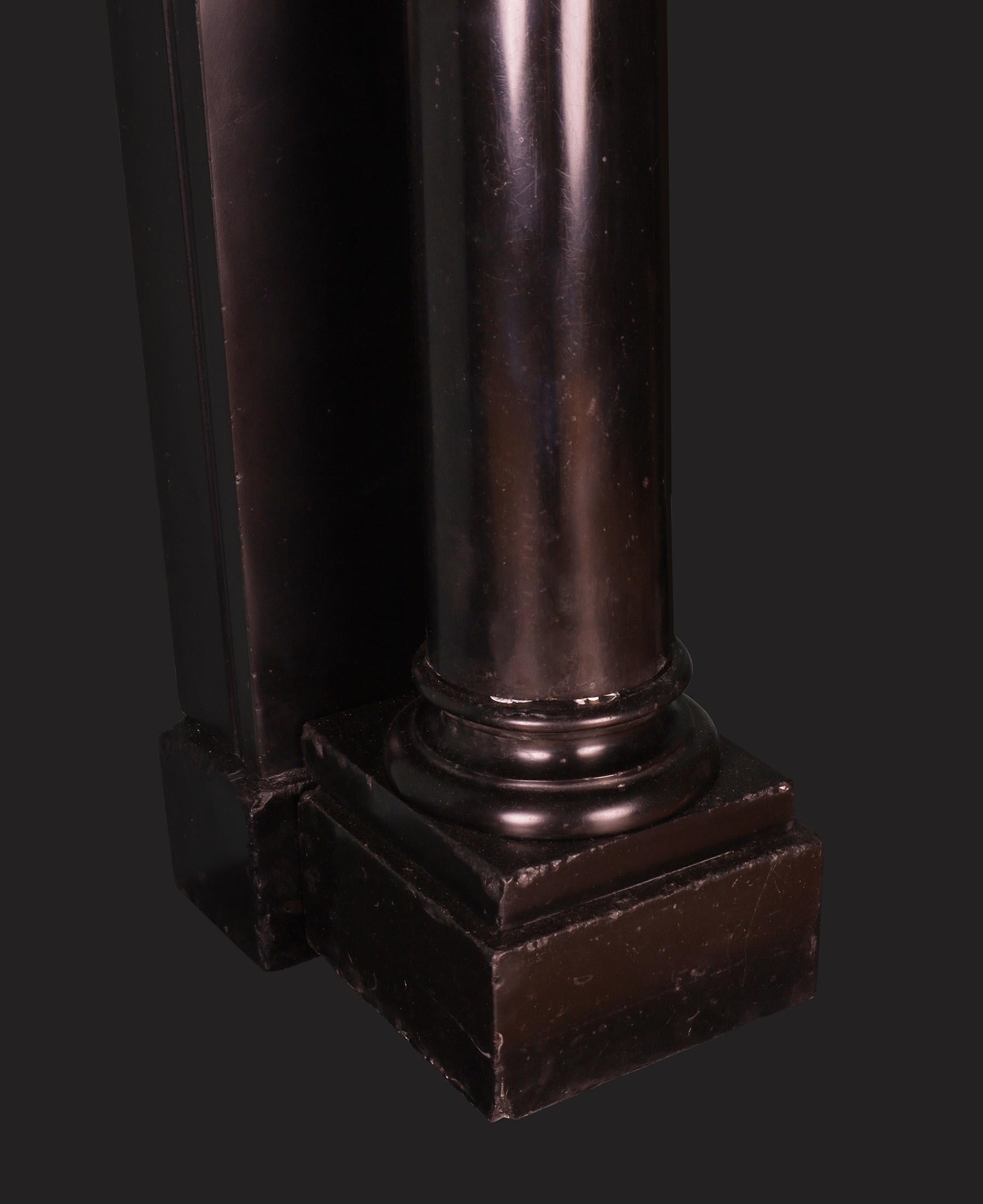 19th Century Irish Regency Period Black Kilkenny Marble Fireplace Mantel For Sale