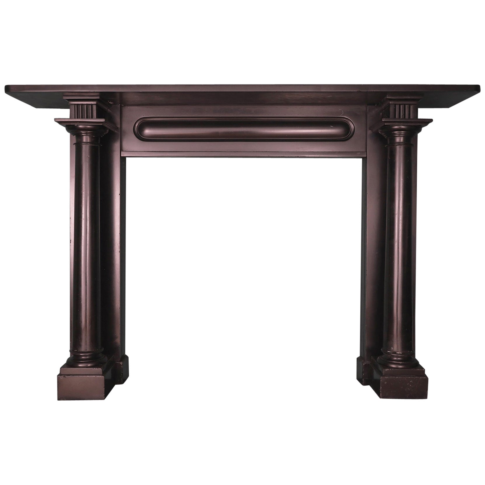 Irish Regency Period Black Kilkenny Marble Fireplace Mantel For Sale