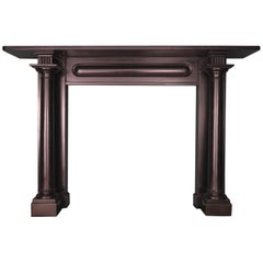 Irish Regency Period Black Kilkenny Marble Fireplace Mantel