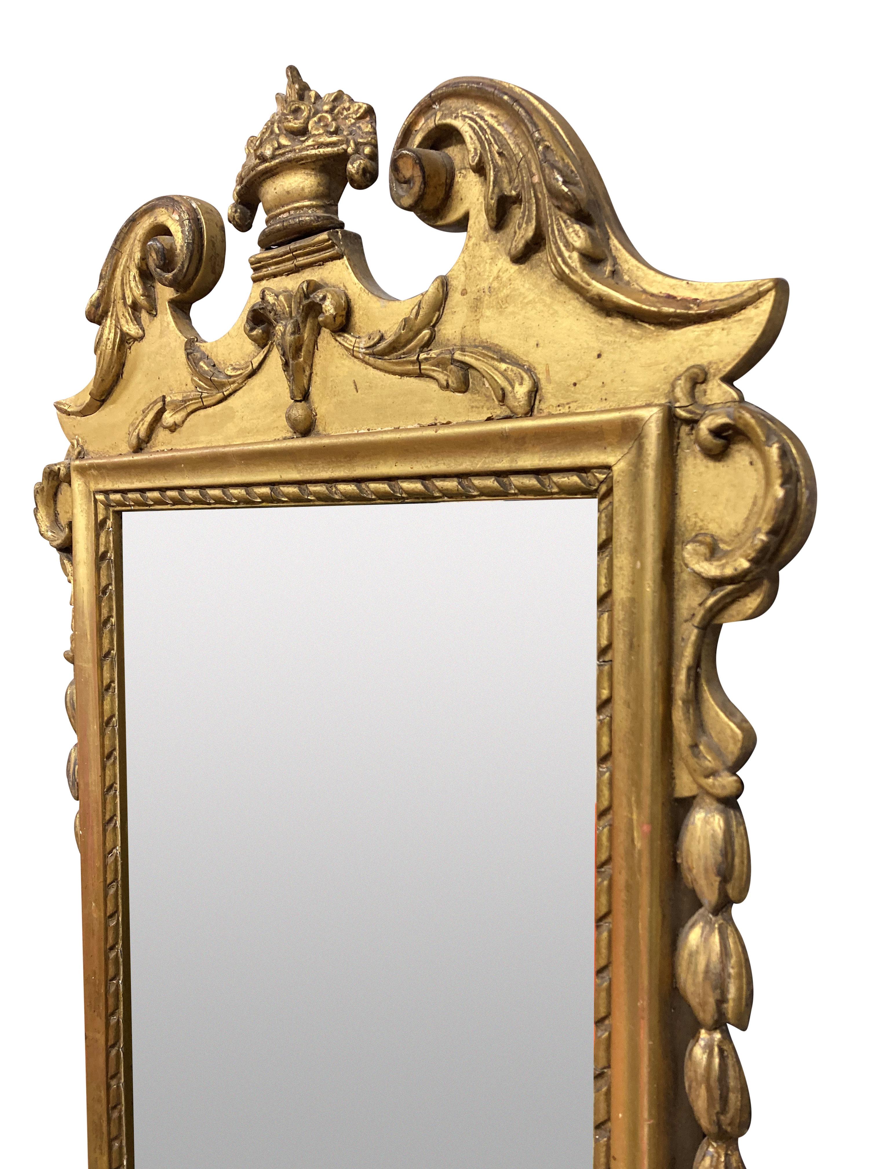 Glass Irish Regency Period Gilt Wood Mirror