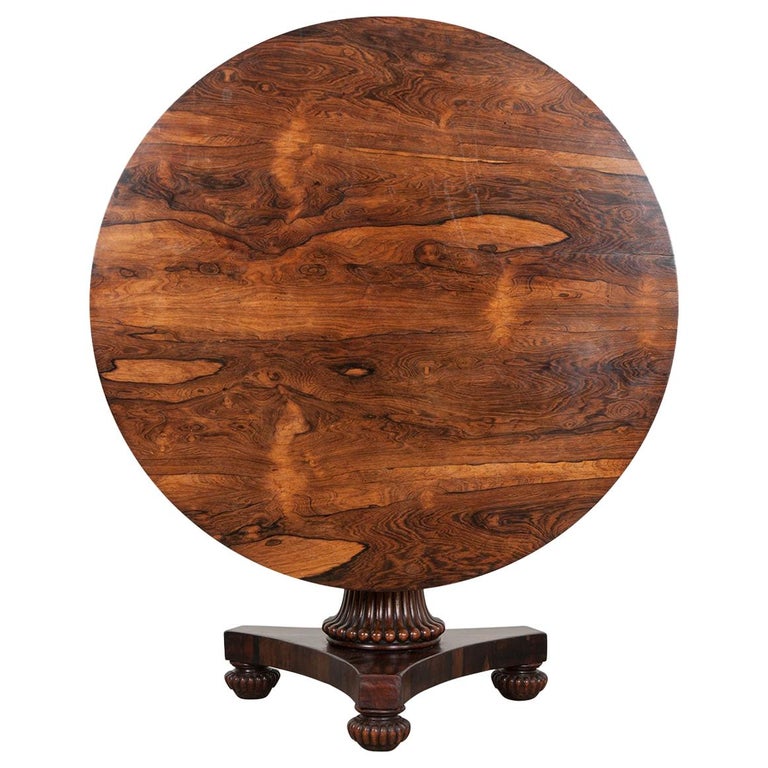 Irish Regency Rosewood TiltTop Center Table at 1stDibs