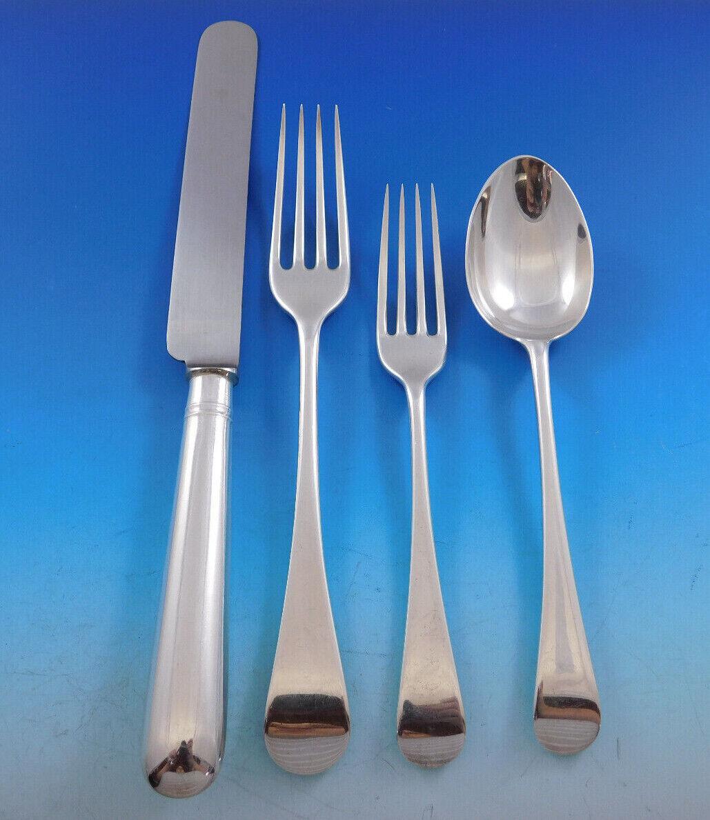 Anglais Service de couverts de table en argent sterling 12 pièces Irish Rib de James Robinson, 86 pièces en vente
