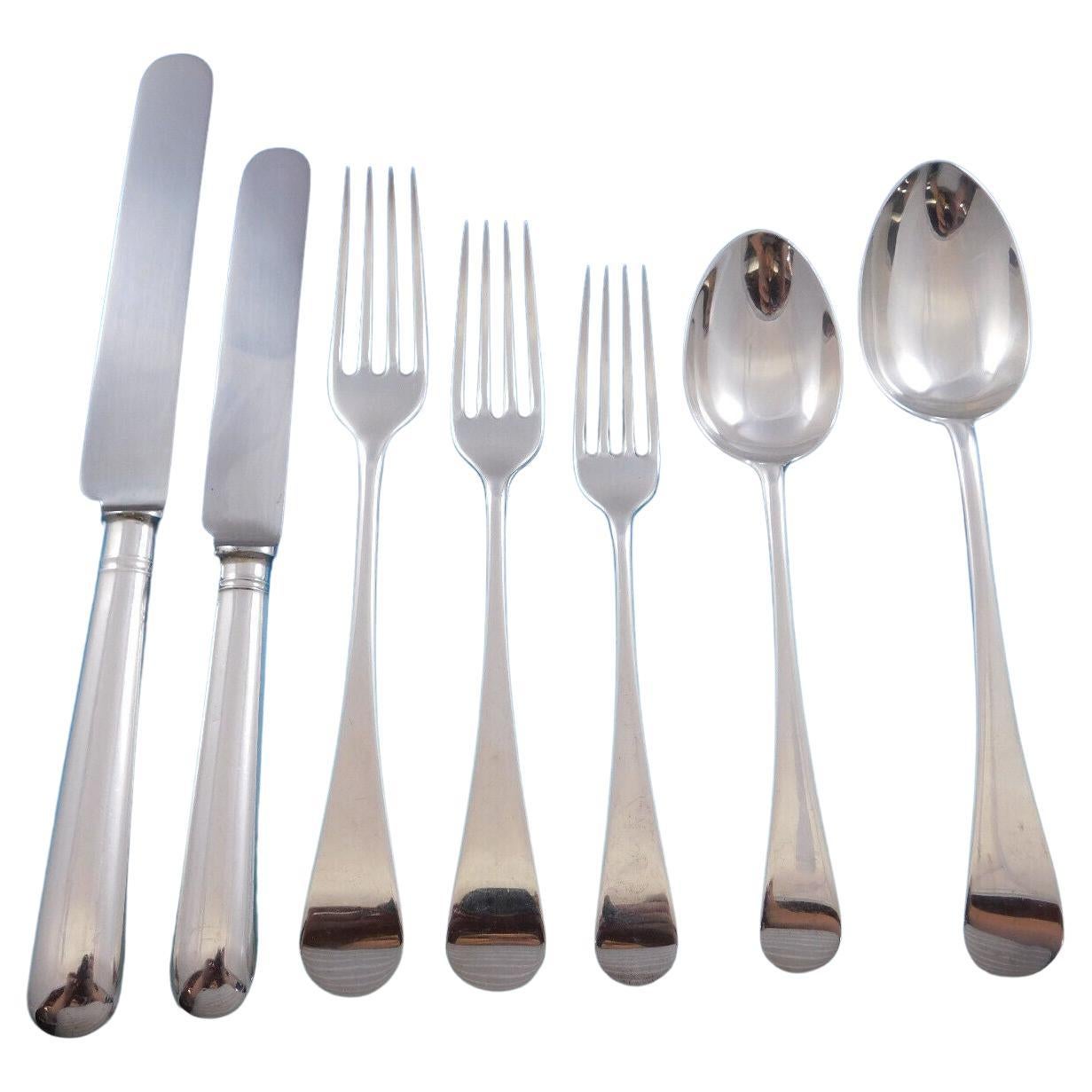 Irish Rib by James Robinson Sterling Silver Flatware Dinner Service 12 Set 86 Pc For Sale