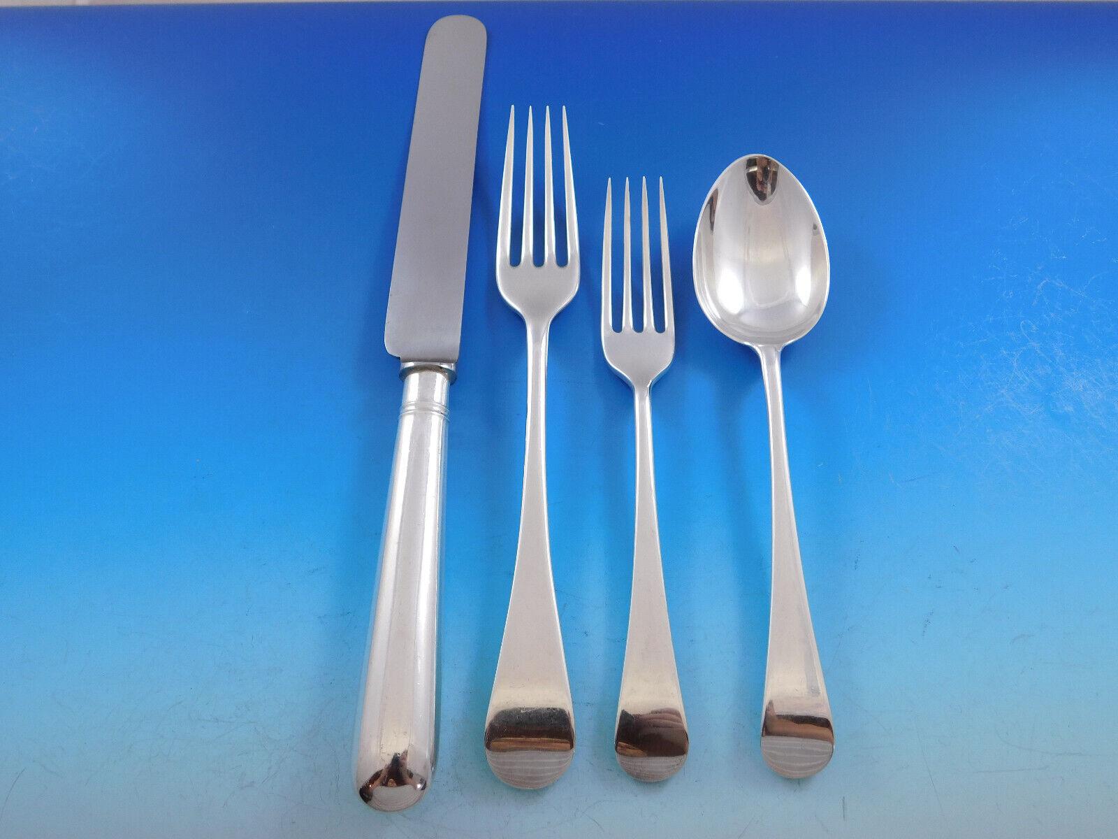 Anglais Service de couverts de table en argent sterling 8 pièces Irish Rib de James Robinson, 58 pièces en vente