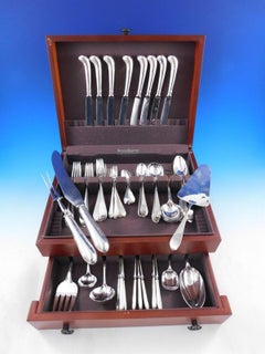 Irish Rib von James Robinson, Sterlingsilber-Besteck für 8 Personen, Dinner-Set, 80 Teile