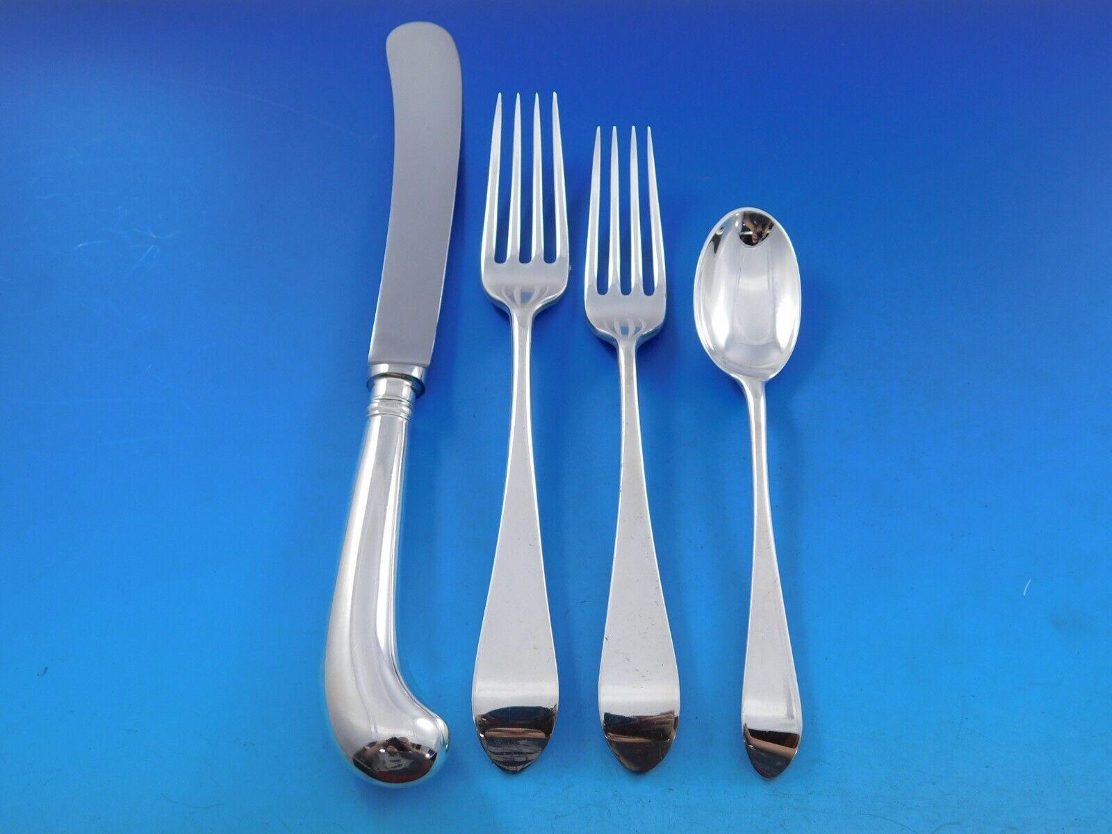 Anglais Irish Rib by James Robinson Sterling Silver Flatware Dinner Service 8 Set 80 pcs en vente