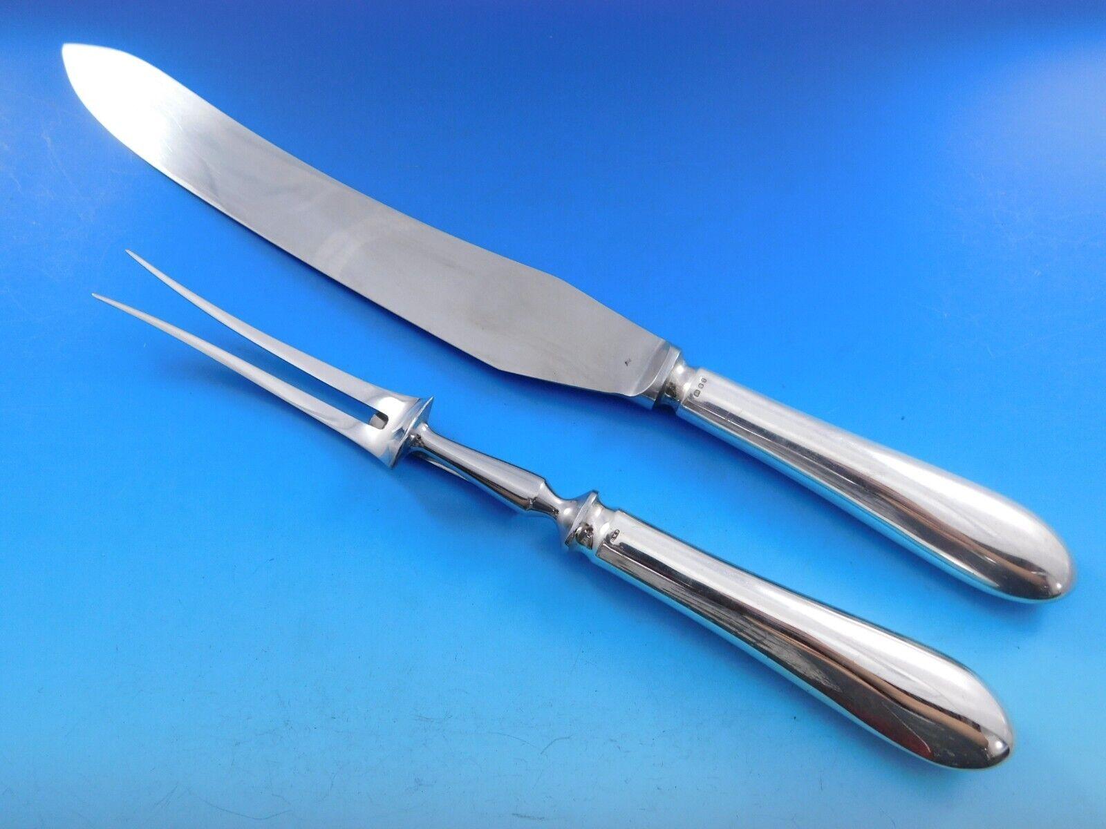 Argent sterling Irish Rib by James Robinson Sterling Silver Flatware Dinner Service 8 Set 80 pcs en vente