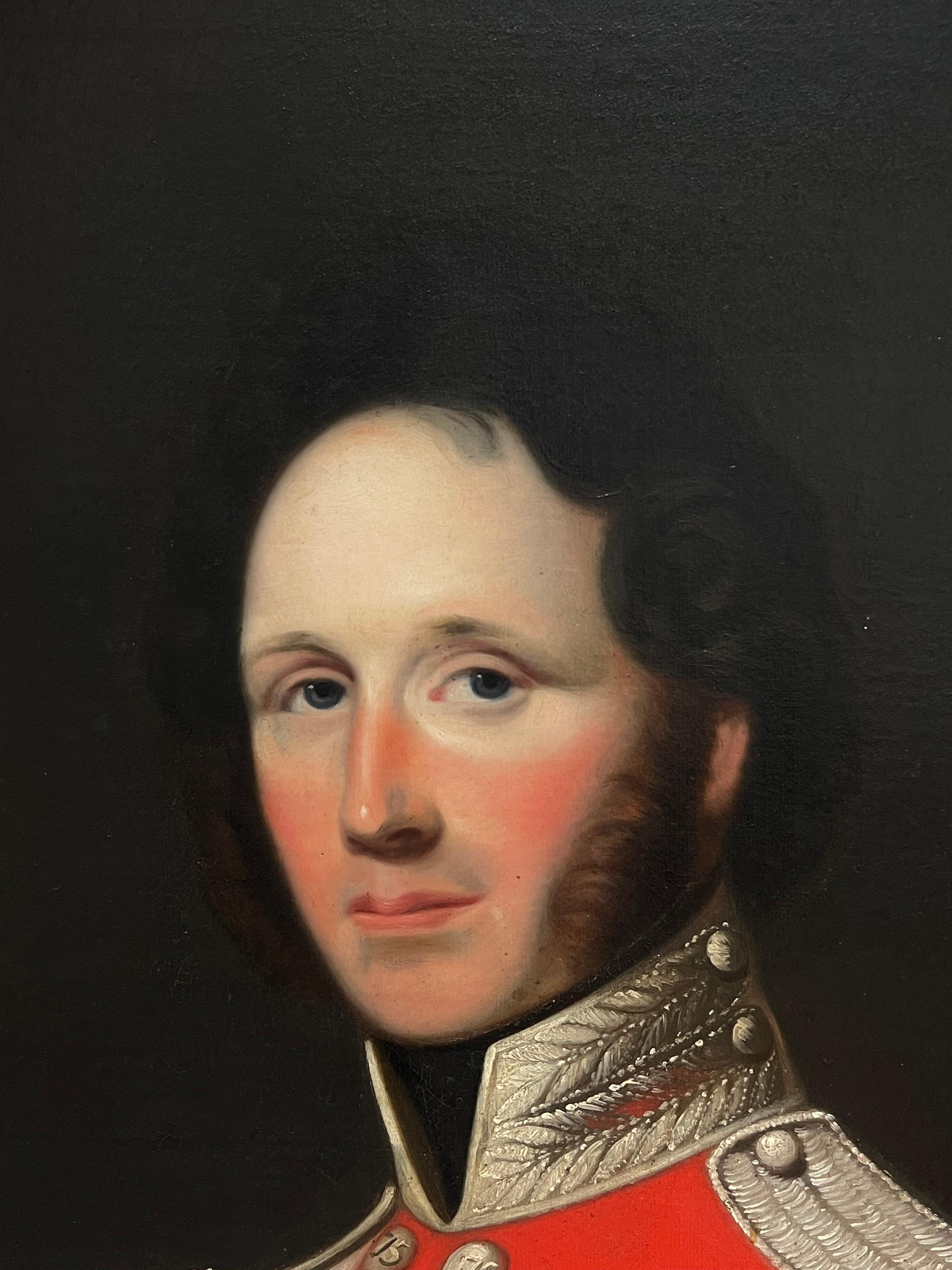 Raffinato ritratto del 1820 dell'ufficiale dell'esercito del 75° reggimento di piedi (Stirlingshire) - Painting Scuola inglese di Irish School 1820's