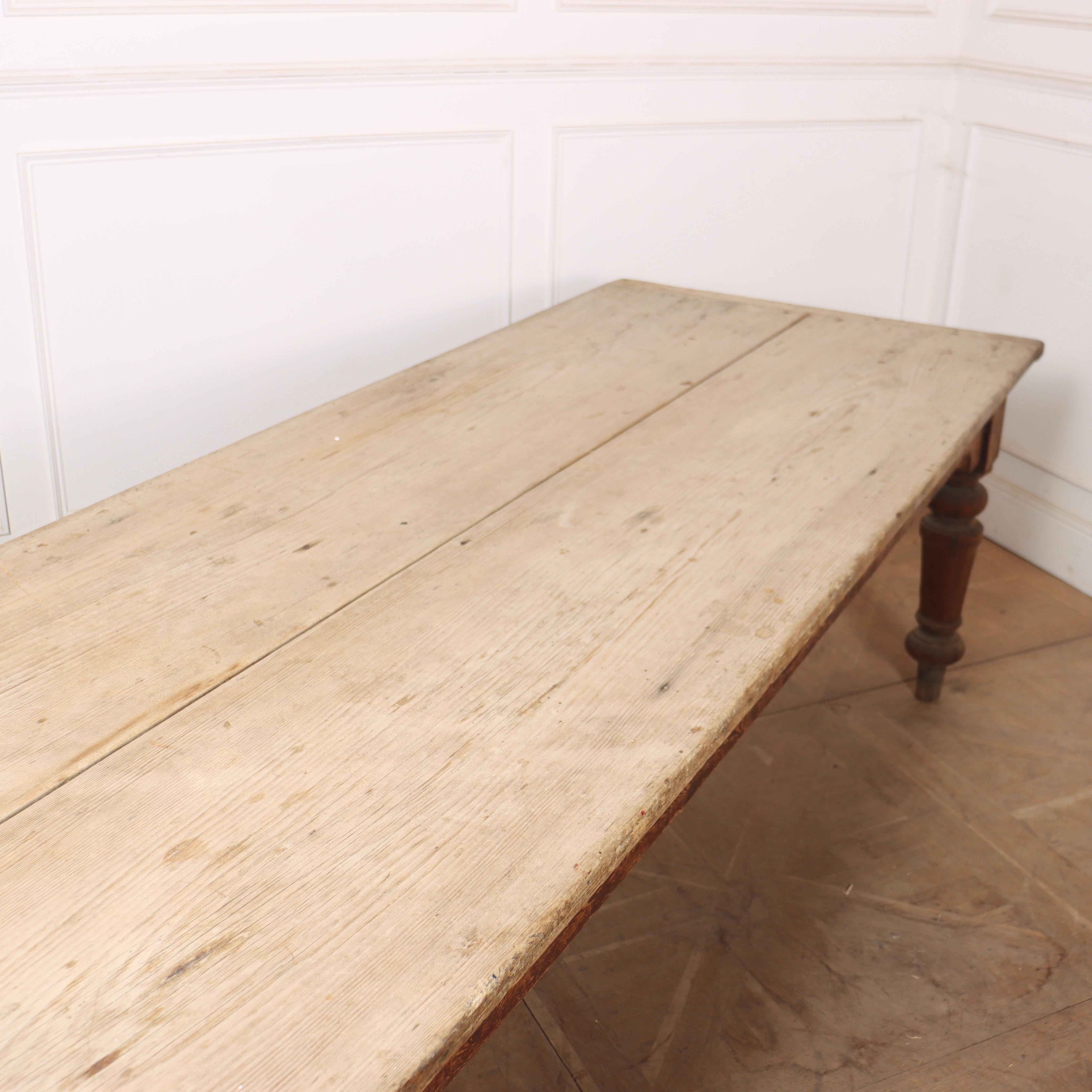 Irish Scrubbed Pine Farmhouse Table For Sale 1