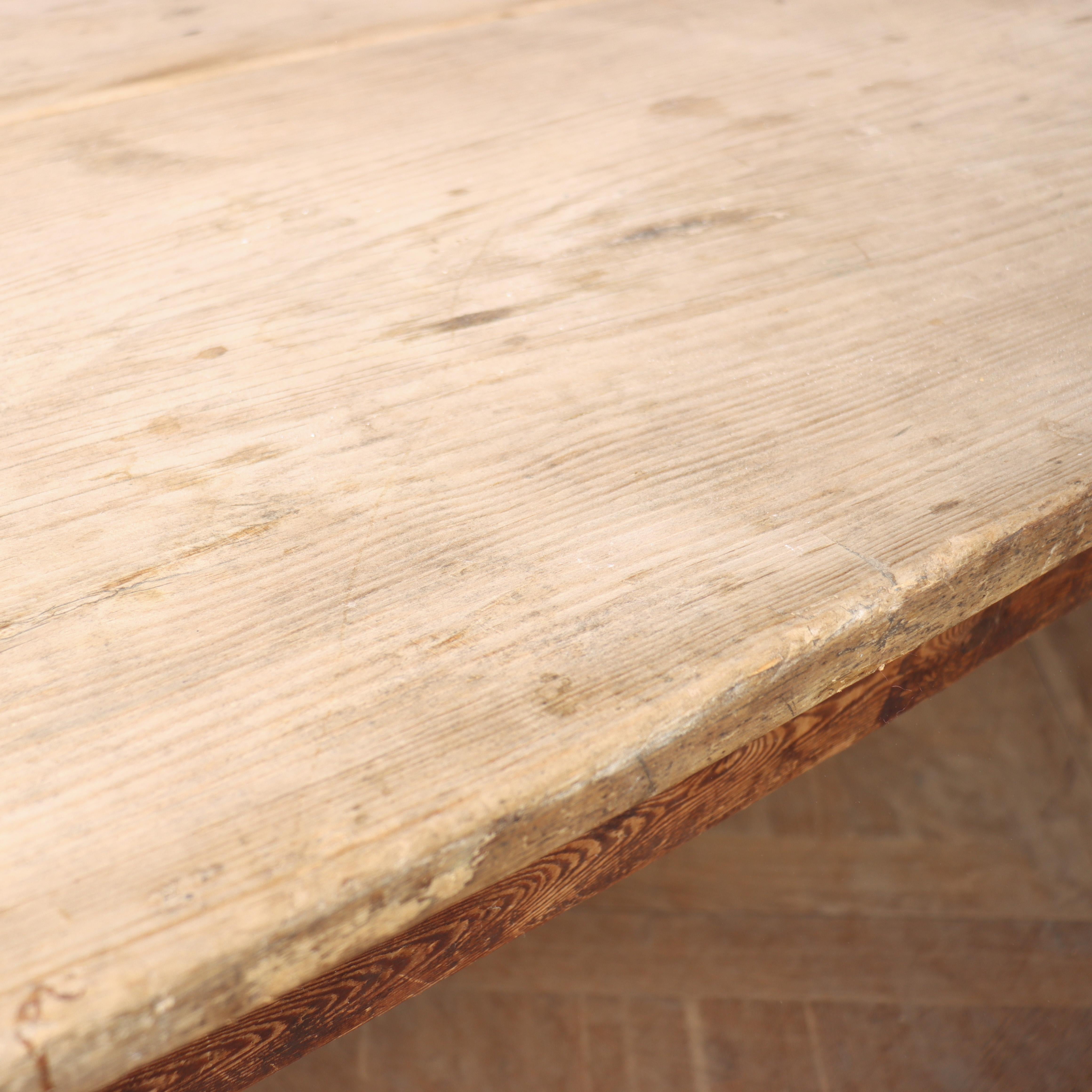 Irish Scrubbed Pine Farmhouse Table For Sale 2