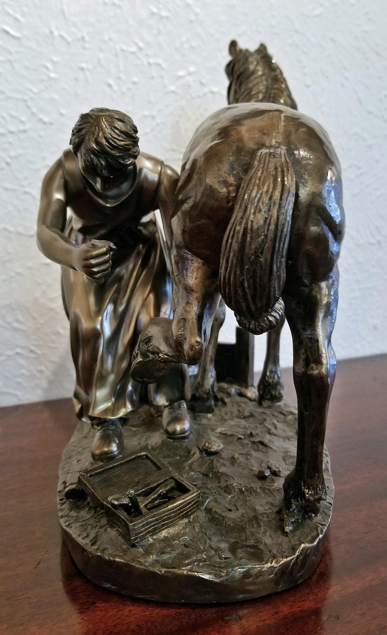 Irish Sculpture of Horse and Farrier by Genesis at 1stDibs