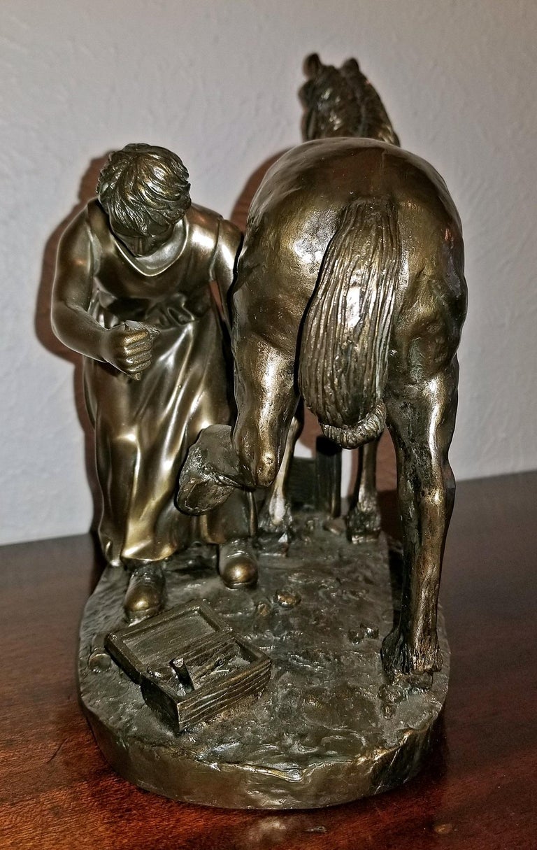 Irish Sculpture of Horse and Farrier by Genesis at 1stDibs