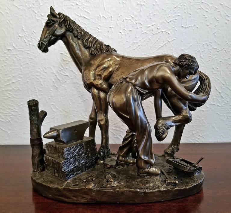 Irish Sculpture of Horse and Farrier by Genesis at 1stDibs