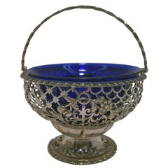 Irish Silver Openwork Basket and Liner