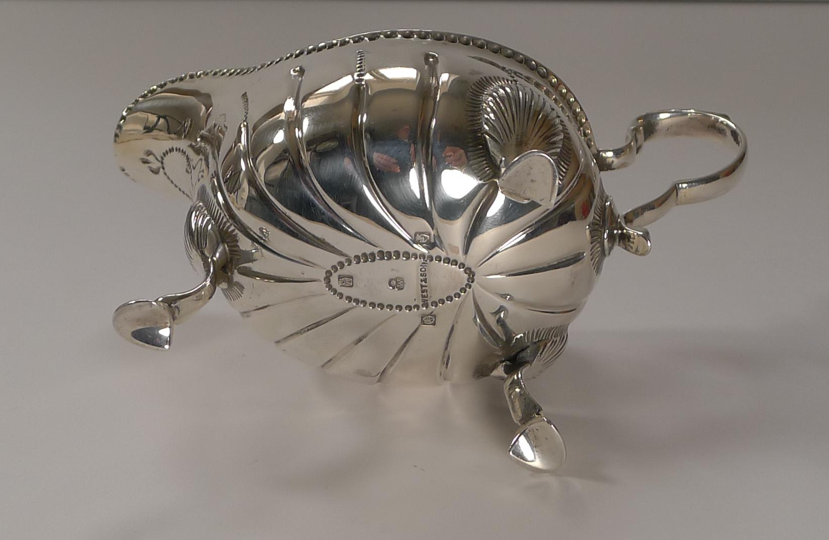 Irish Silver Sauce Boat by West & Son, Dublin, 1909 For Sale 1