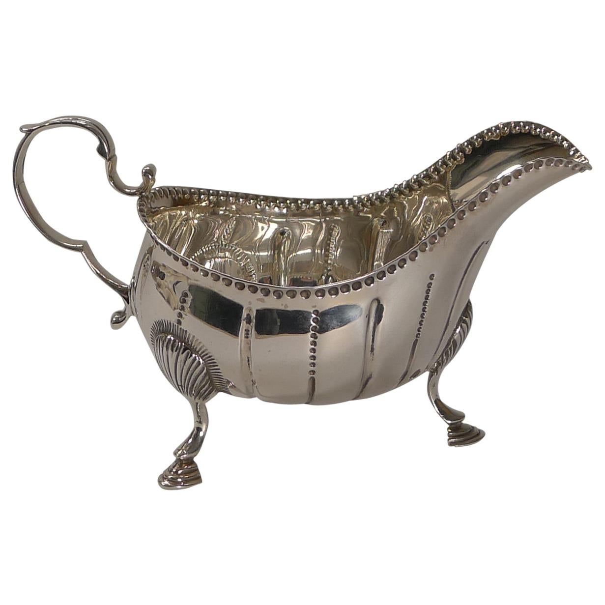 Irish Silver Sauce Boat by West & Son, Dublin, 1909 For Sale