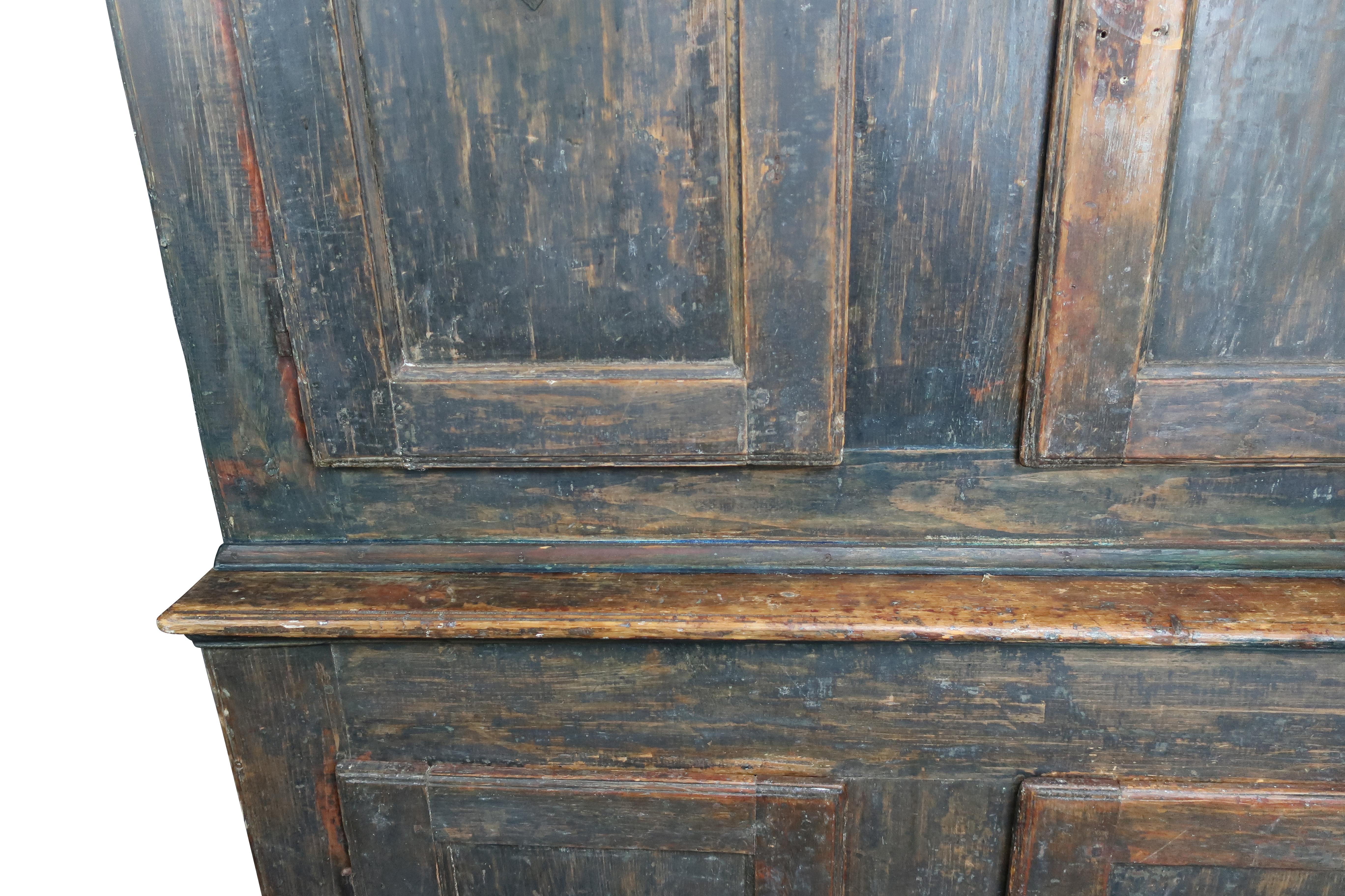 Irish Step Back Painted Cupboard In Good Condition In Essex, MA