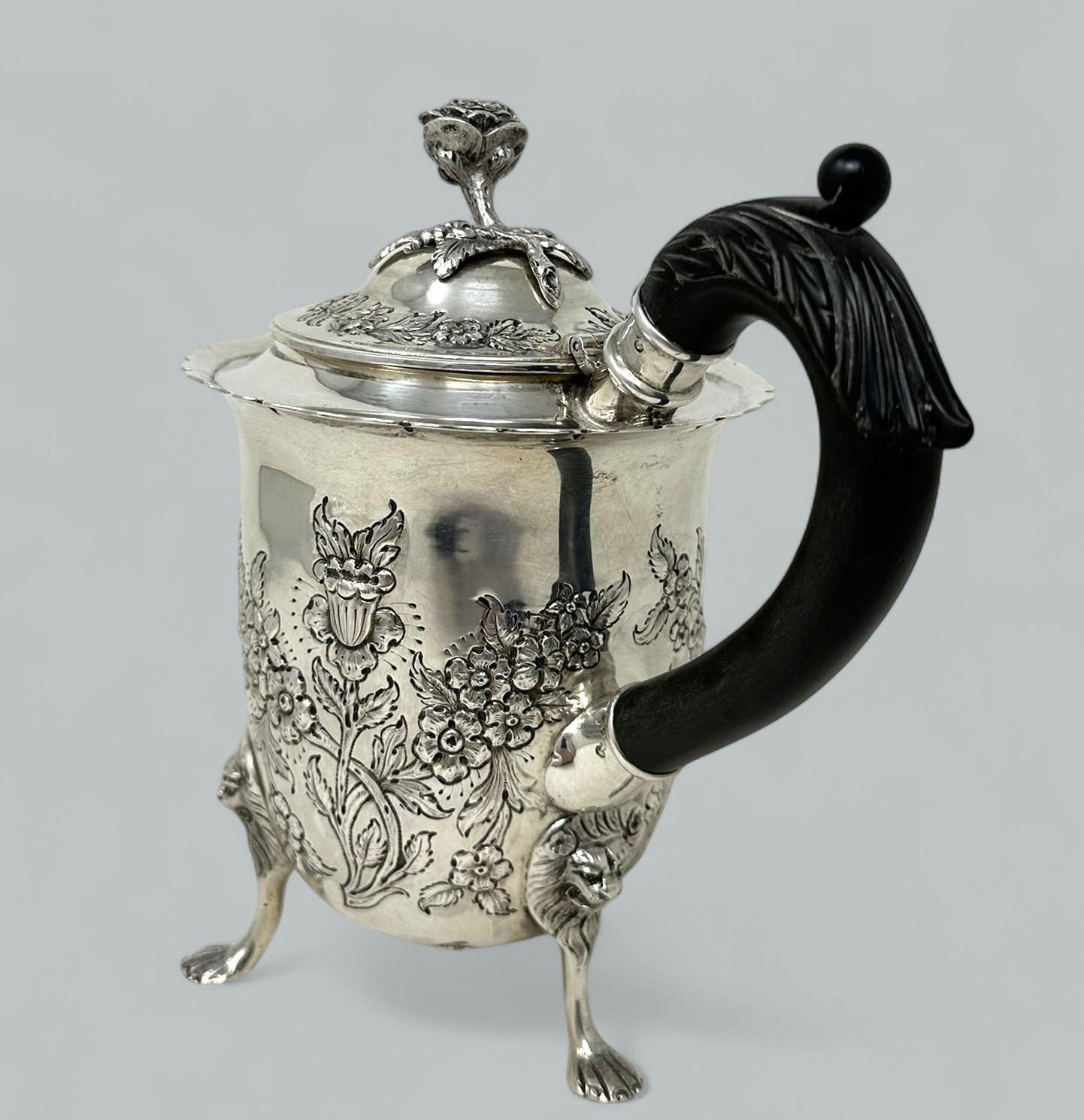Georgiano Teiera d'argento irlandese Sterling Limerick Caffettiera Dublin Mark Ireland 1955 20.4ozs in vendita