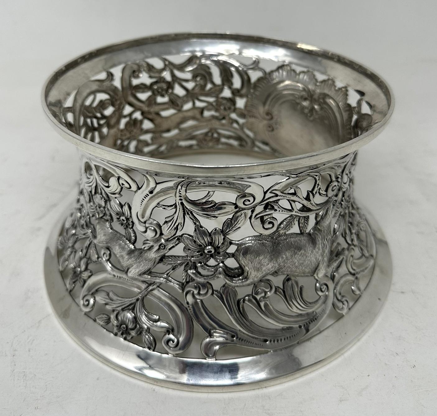 Rococo Irish Sterling Silver Dish Ring Matthew J Staunton Dublin Ireland 1932 16.9ozs For Sale