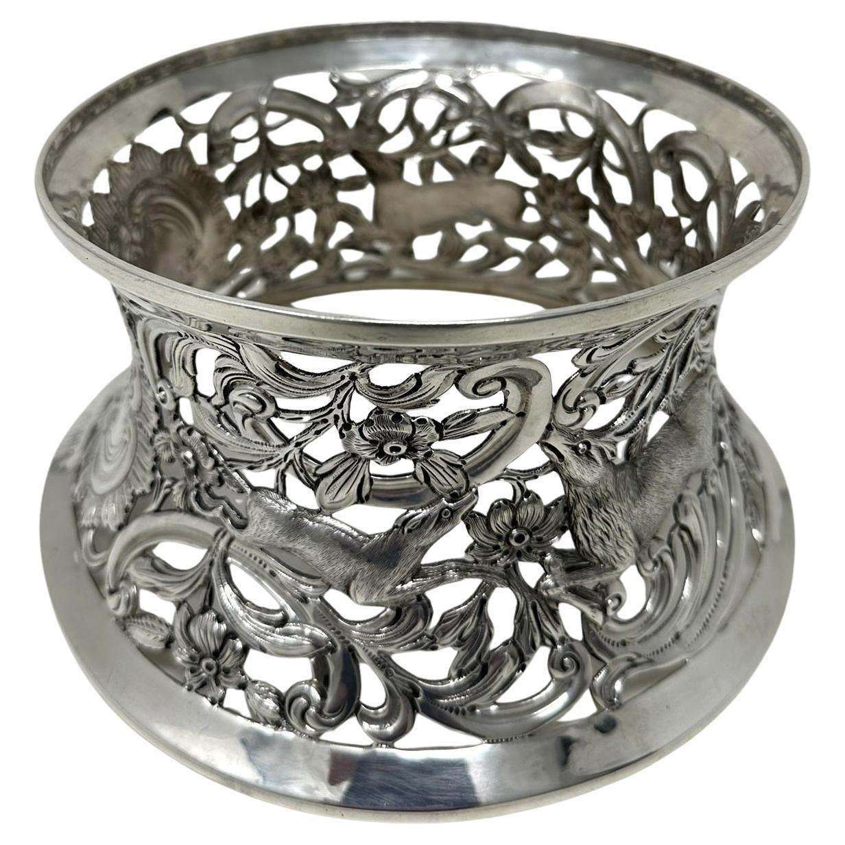 Irish Sterling Silver Dish Ring Matthew J Staunton Dublin Ireland 1932 16.9ozs For Sale