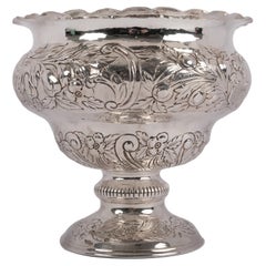 Irish Sterling Silver Repousse Engraved Bowl William Egan Cork Dublin 1911