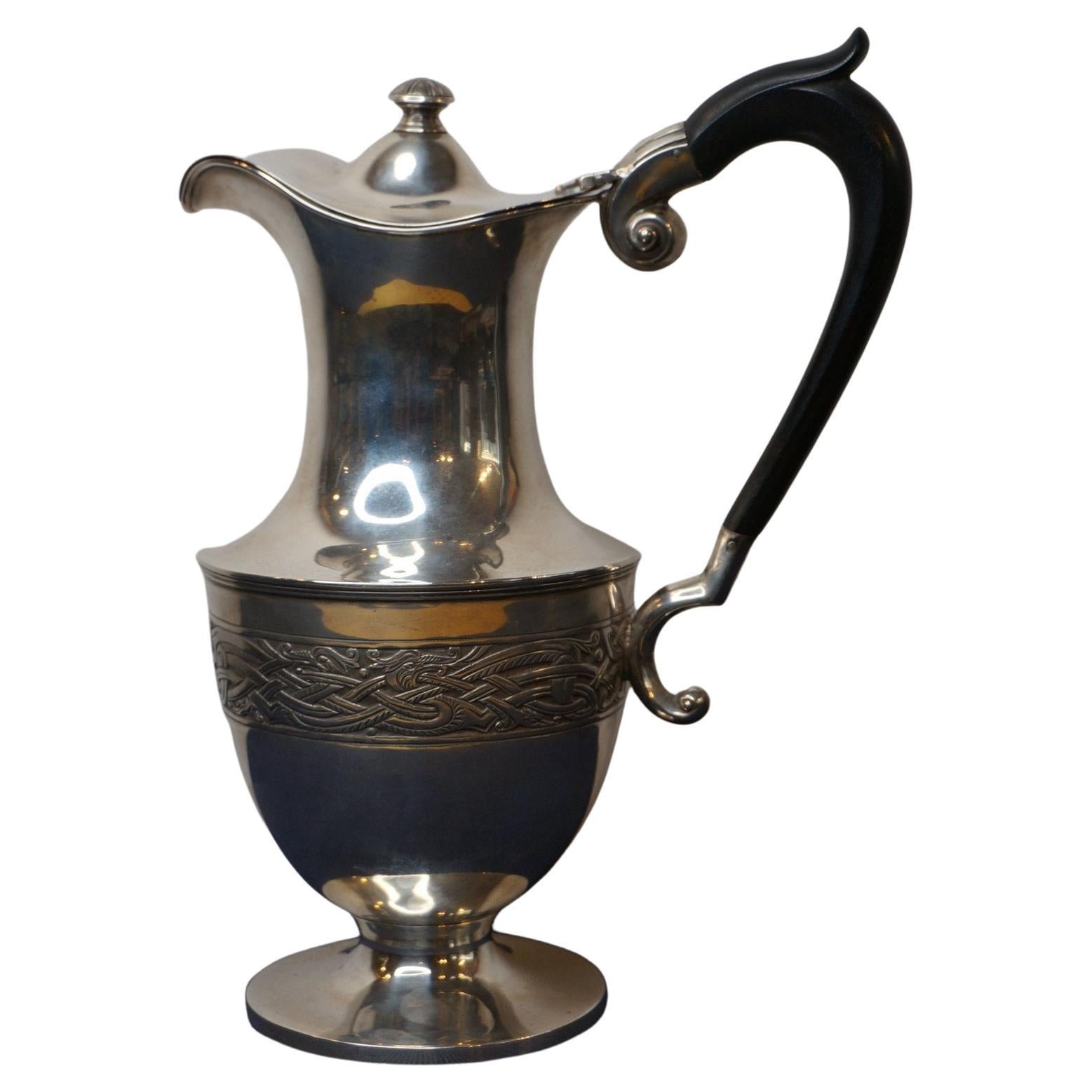 Irish sterling silver wine jug, Weir & sons company Dublin, 1917