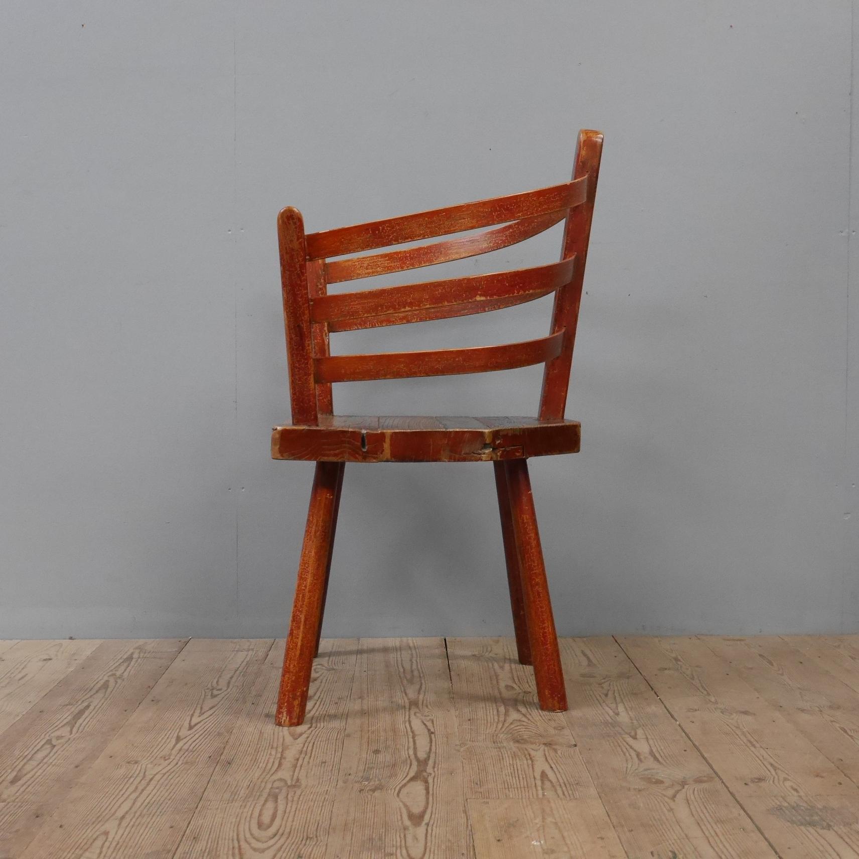 Hand-Painted Irish Vernacular Boat Builders Chair For Sale