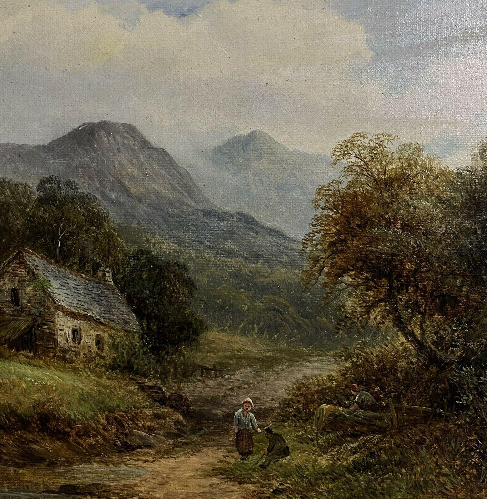 Artista/Scuola: Artista irlandese, XIX secolo, firmato e datato indistintamente al 1880.

Titolo: Il paesaggio irlandese e la fattoria

Medium: pittura a olio su tavola, incorniciata.

incorniciato: 14,25 x 18,75 pollici
consiglio:  11 x 15,5
